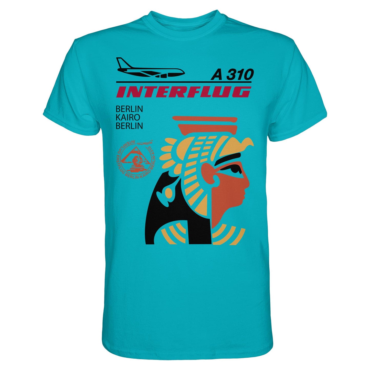 DDR Ostalgie Shirt Unisex • INTERFLUG BERLIN - KAIRO (ORIGINAL SONDERSTEMPEL)