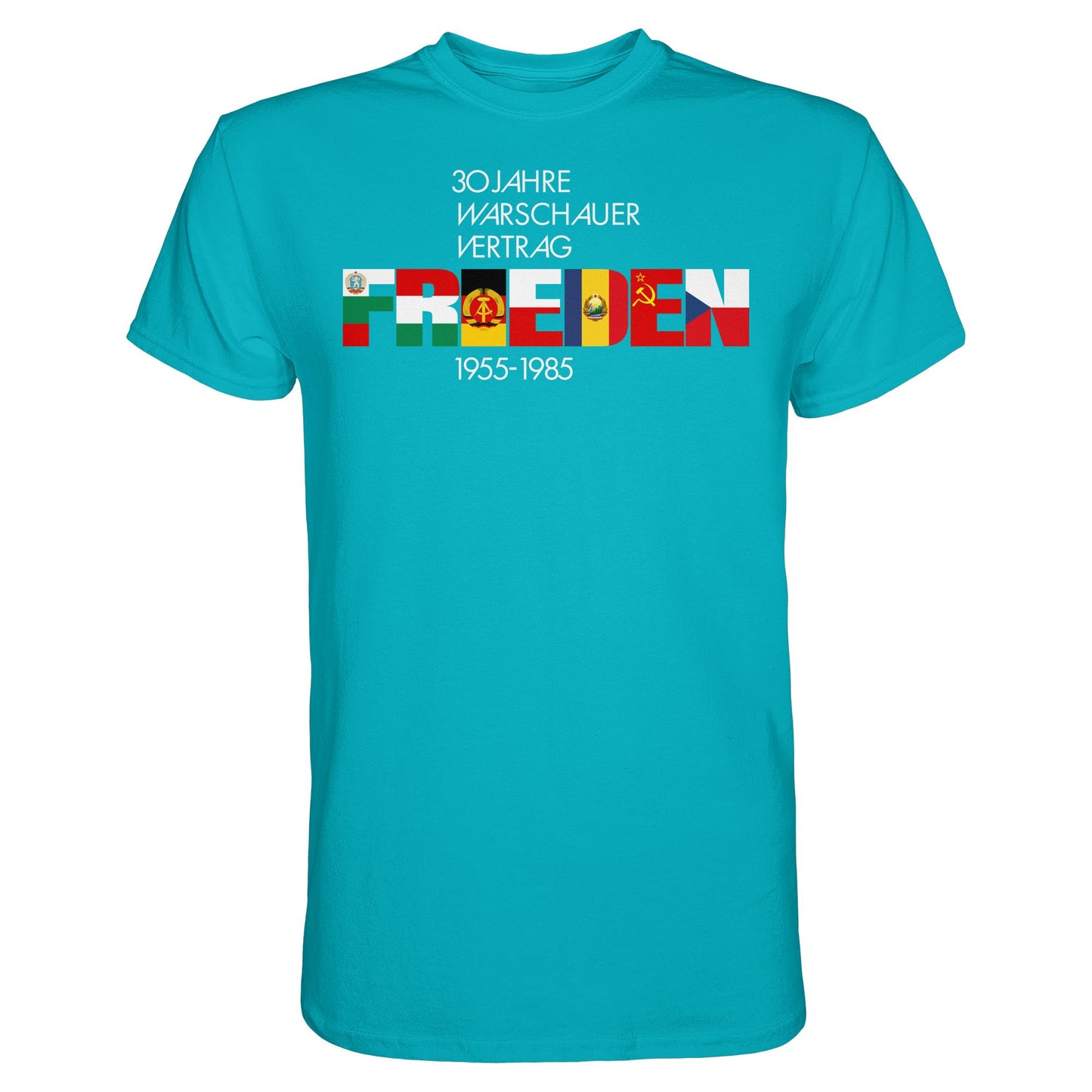 DDR Ostalgie Shirt Unisex • FRIEDEN - 30 JAHRE WARSCHAUER VERTRAG (DDR-BRIEFMARKE)