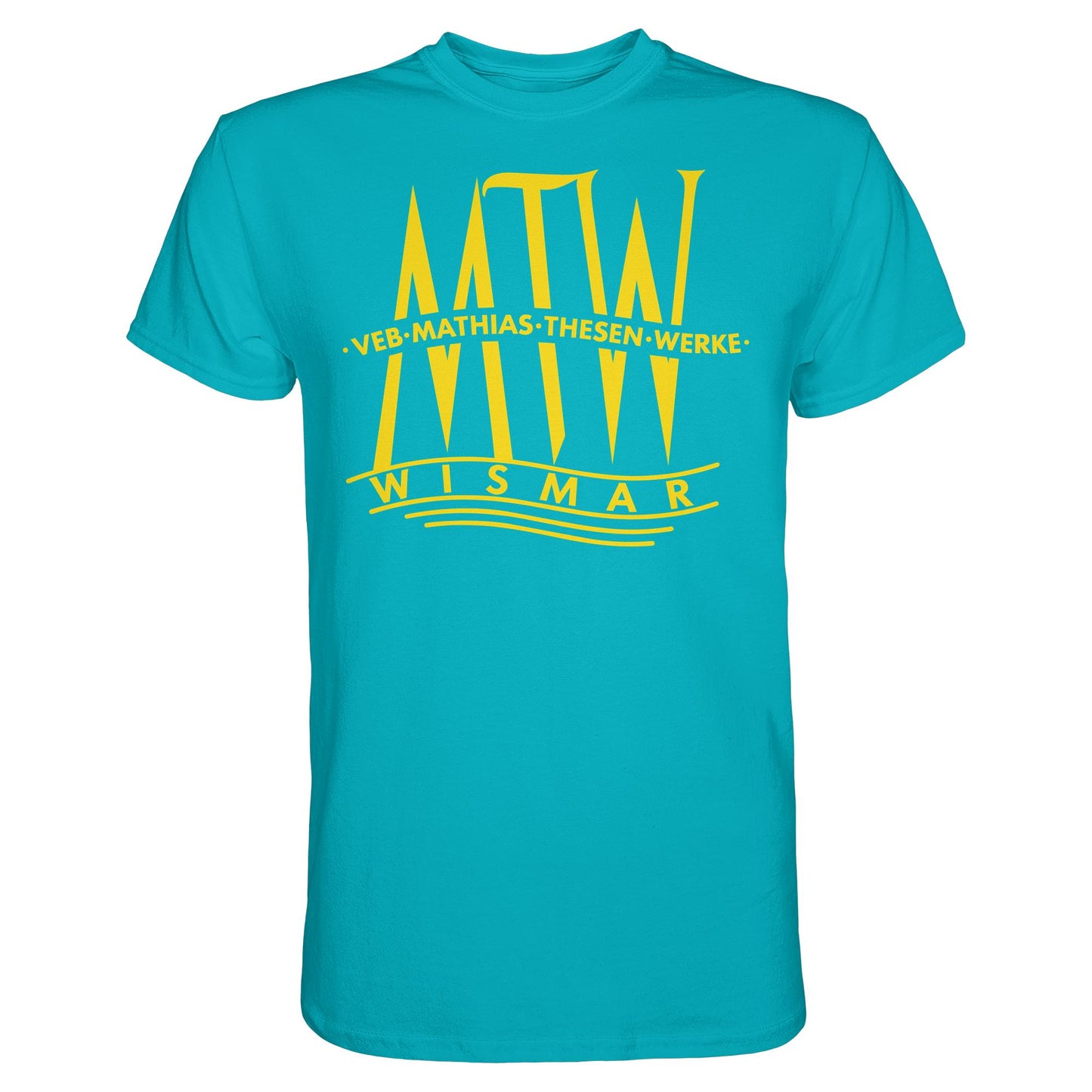 DDR Ostalgie Shirt Unisex • MATHIAS-THESEN-WERKE WISMAR (LOGO 1946)