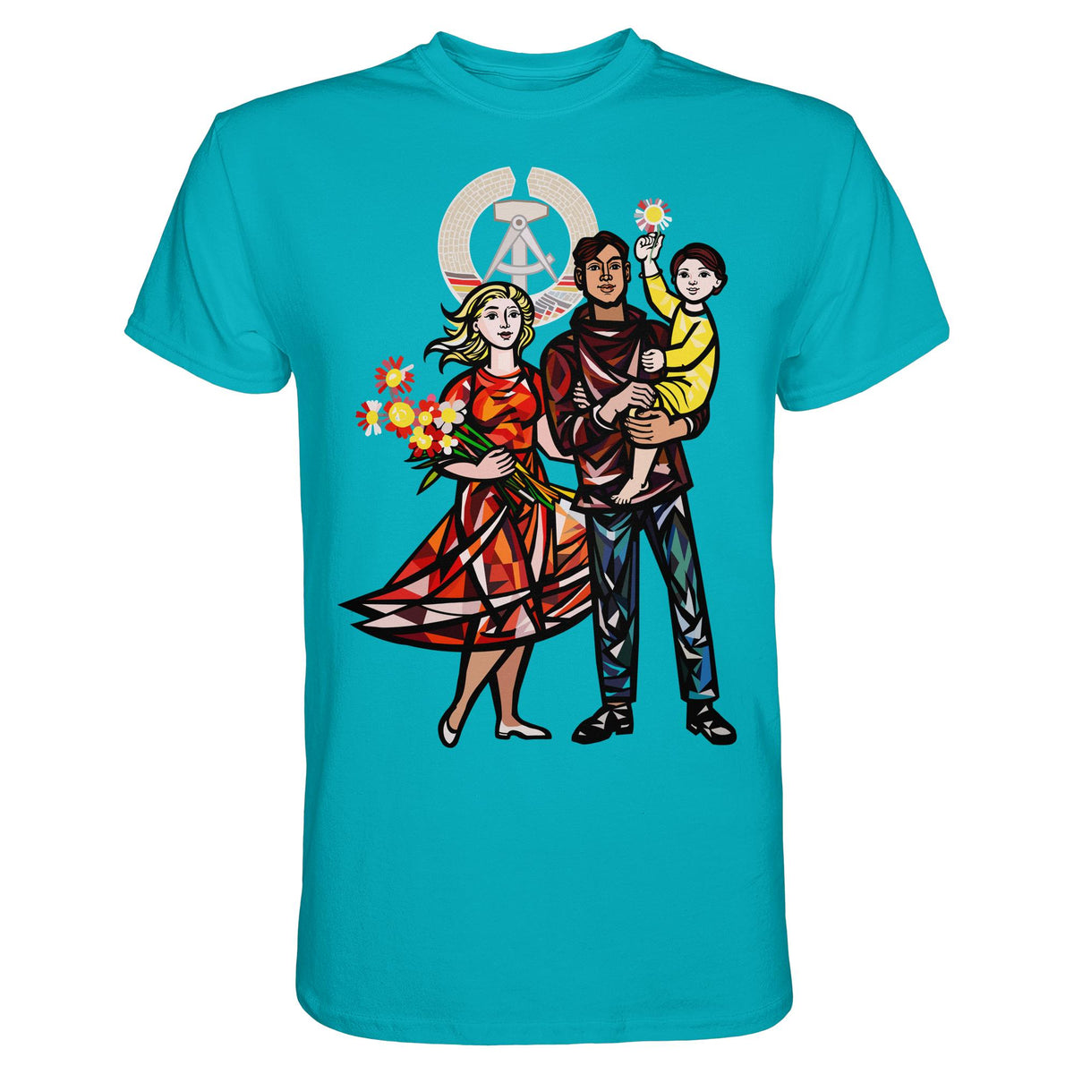 DDR Ostalgie Shirt Unisex • WALTER WOMACKA - UNSERE FAMILIE (STAATSRATSGEBÄUDE, Aus der Geschichte der Deutschen Arbeiterbewegung, 1964)