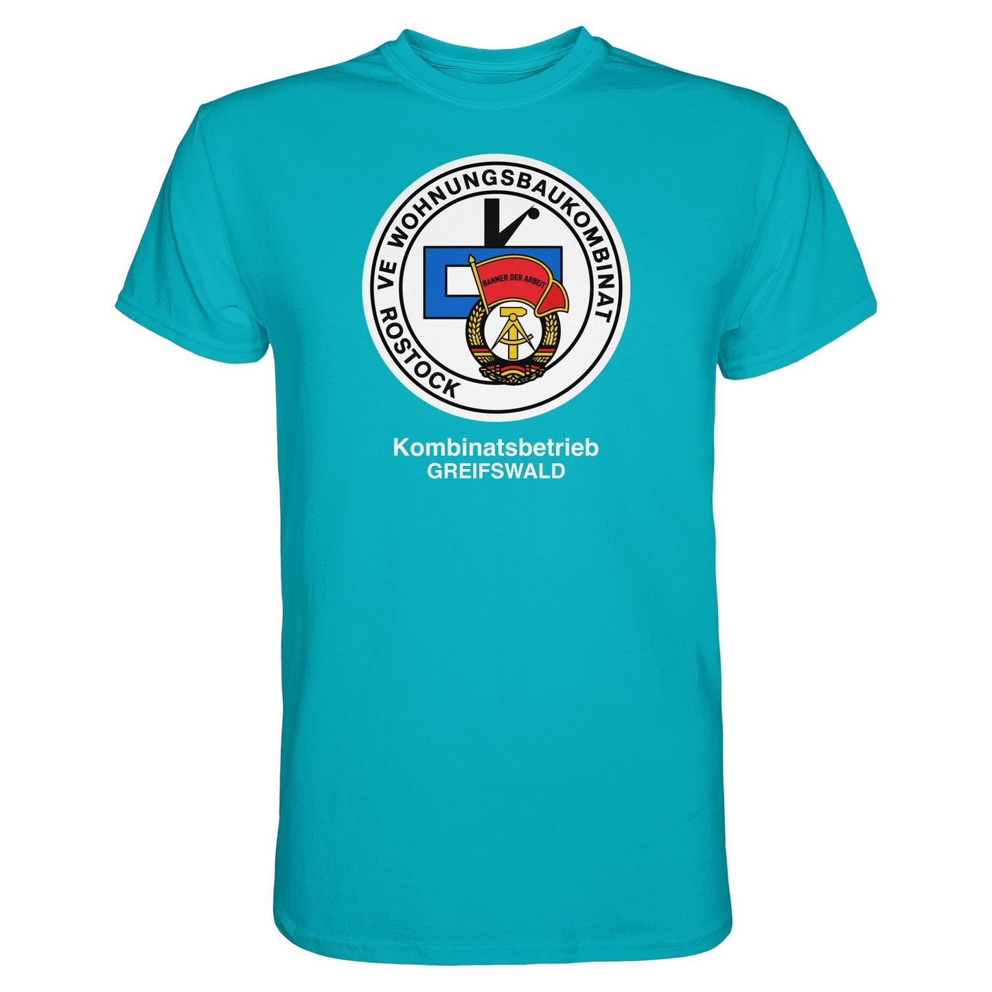 DDR Ostalgie Shirt Unisex • VE WOHNUNGSBAUKOMBINAT ROSTOCK - GREIFSWALD