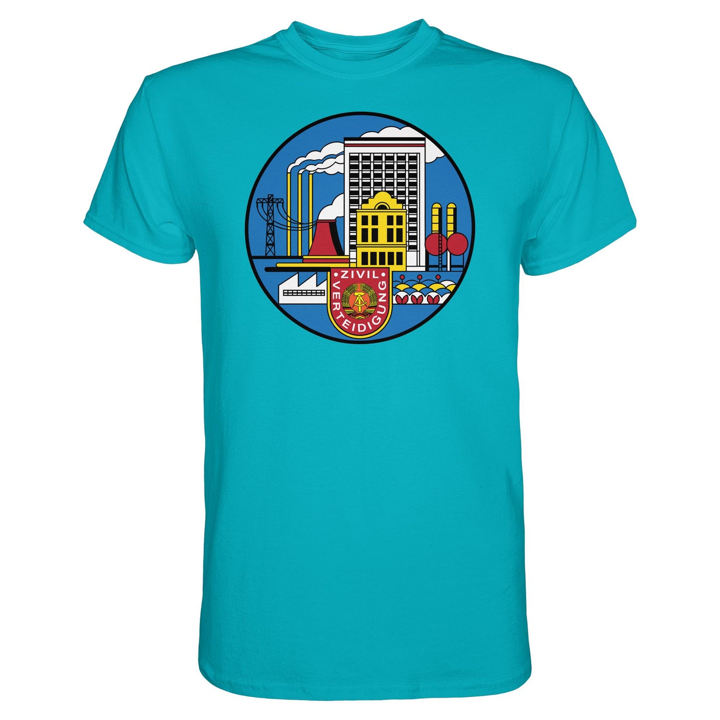 DDR Ostalgie Shirt Unisex • DDR ZIVILVERTEIDIGUNG (ORIGINAL GLAS-DESIGN)