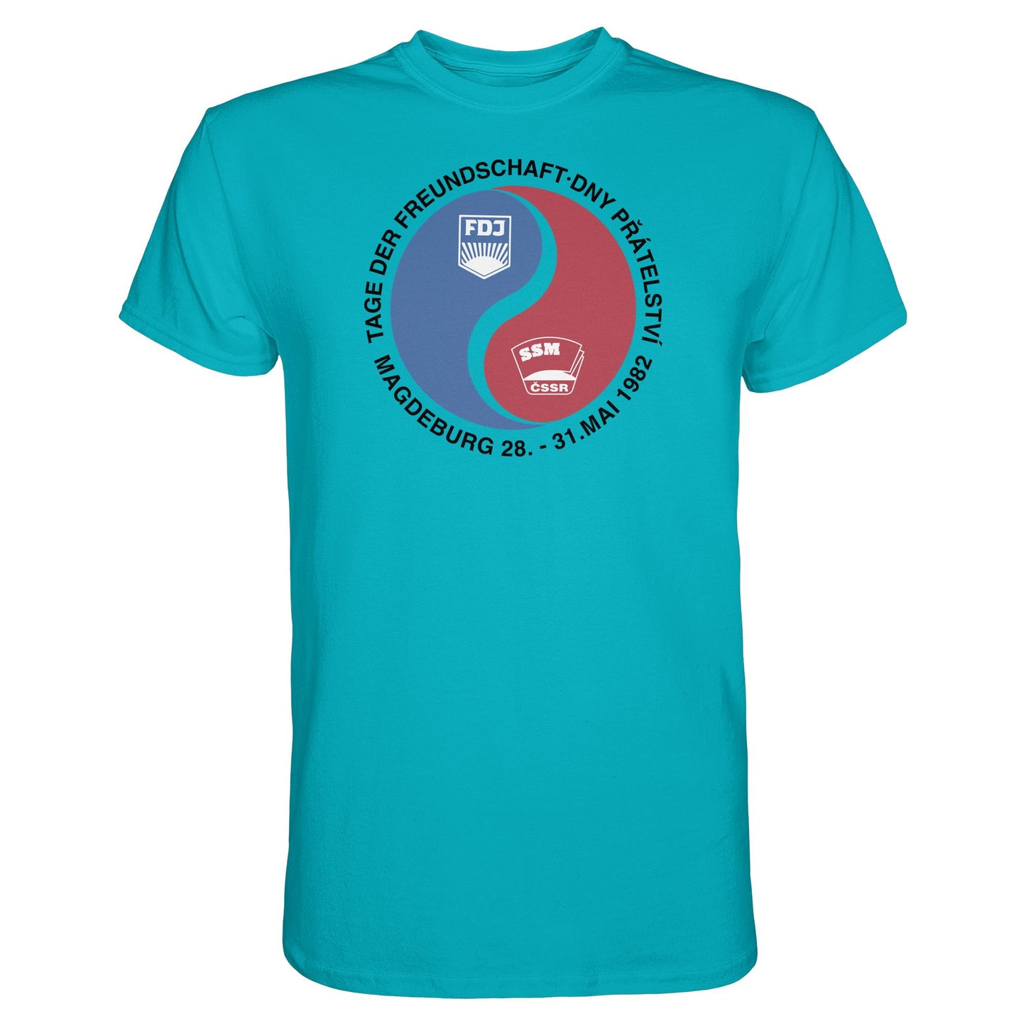 DDR Ostalgie Shirt Unisex • TAG DER FREUNDSCHAFT MAGDEBURG 1982 DDR-CSSR