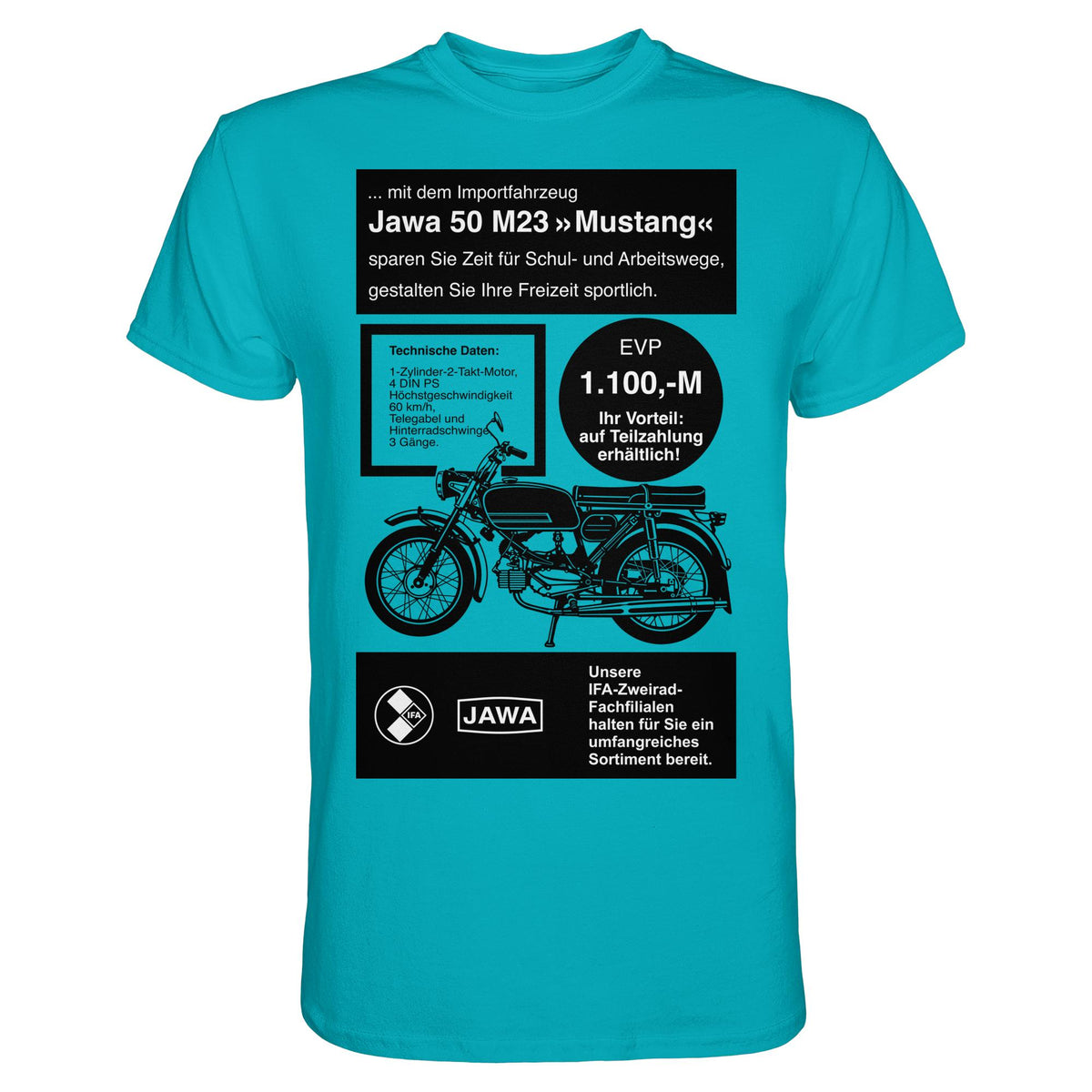 DDR Ostalgie Shirt Unisex • JAWA 50 M23 (ORIGINAL-PLAKAT)