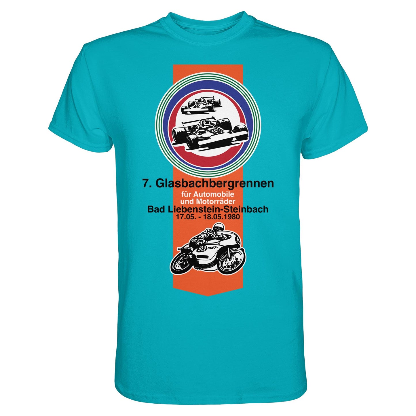 DDR Ostalgie Shirt Unisex • GLASBACHBERGRENNEN BAD LIEBENSTEIN (ORIGINAL WIMPEL)