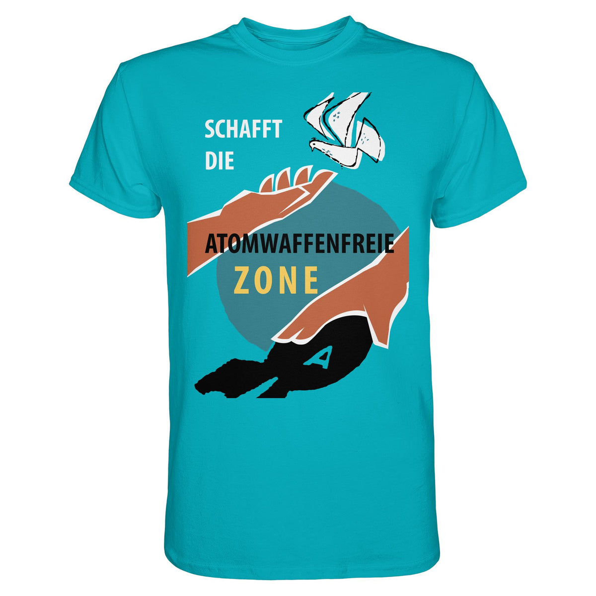 DDR Ostalgie Shirt Unisex • SCHAFFT DIE ATOMWAFFENFREIE ZONE (ORIGINAL-PLAKAT)