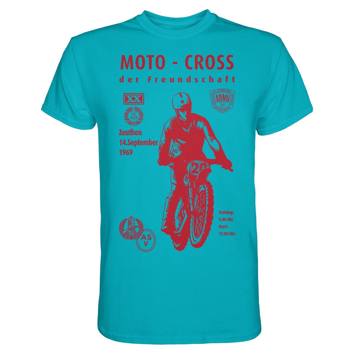 DDR Ostalgie Shirt Unisex • ASV MOTO-CROSS DER FREUNDSCHAFT, ZEUTHEN 1969