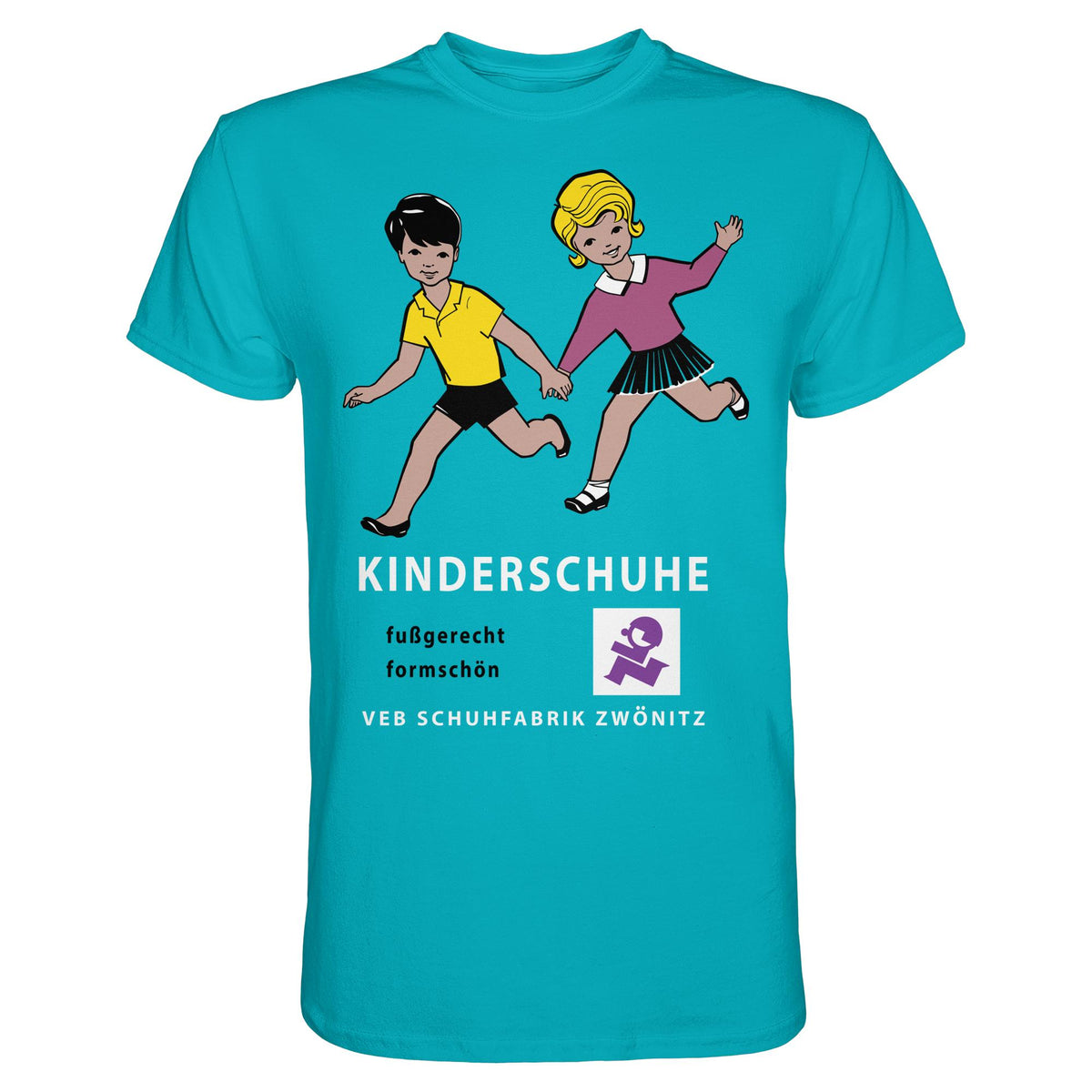 DDR Ostalgie Shirt Unisex • KINDERSCHUHE VEB SCHUHFABRIK ZWÖNITZ