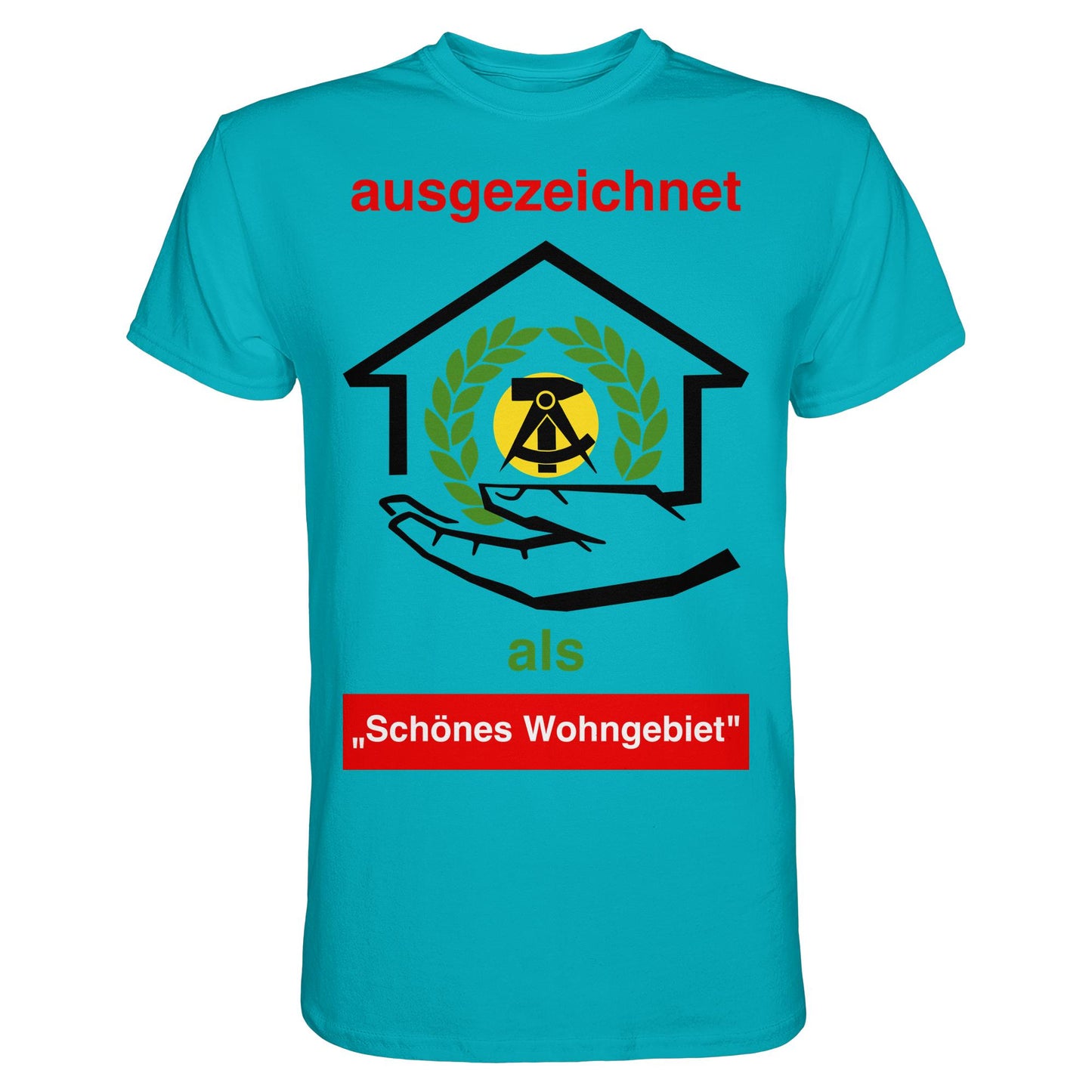 DDR Ostalgie Shirt Unisex • AUSZEICHNUNG SCHÖNES WOHNGEBIET (ORIGINAL SCHILD)