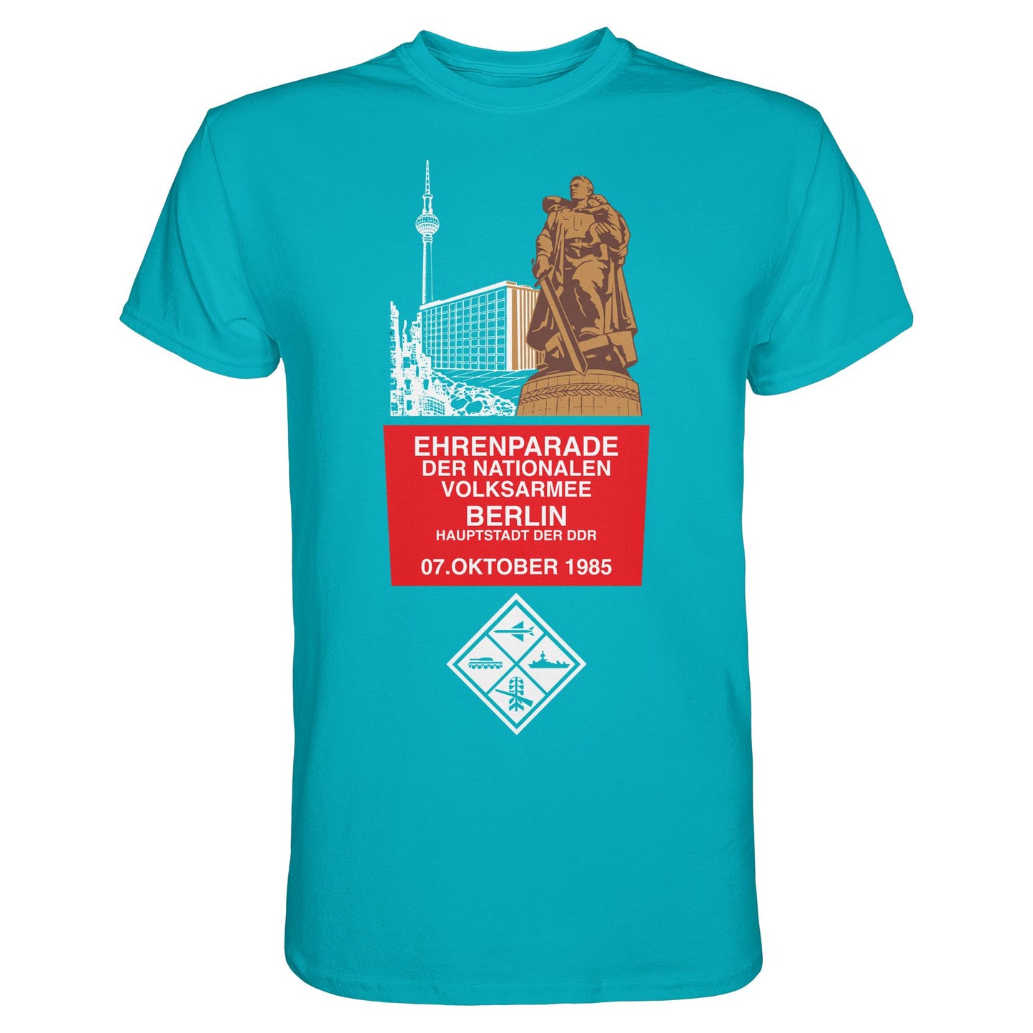 DDR Ostalgie Shirt Unisex • EHRENPARADE DER NVA, 1985 BERLIN (ORIGINALWIMPEL)