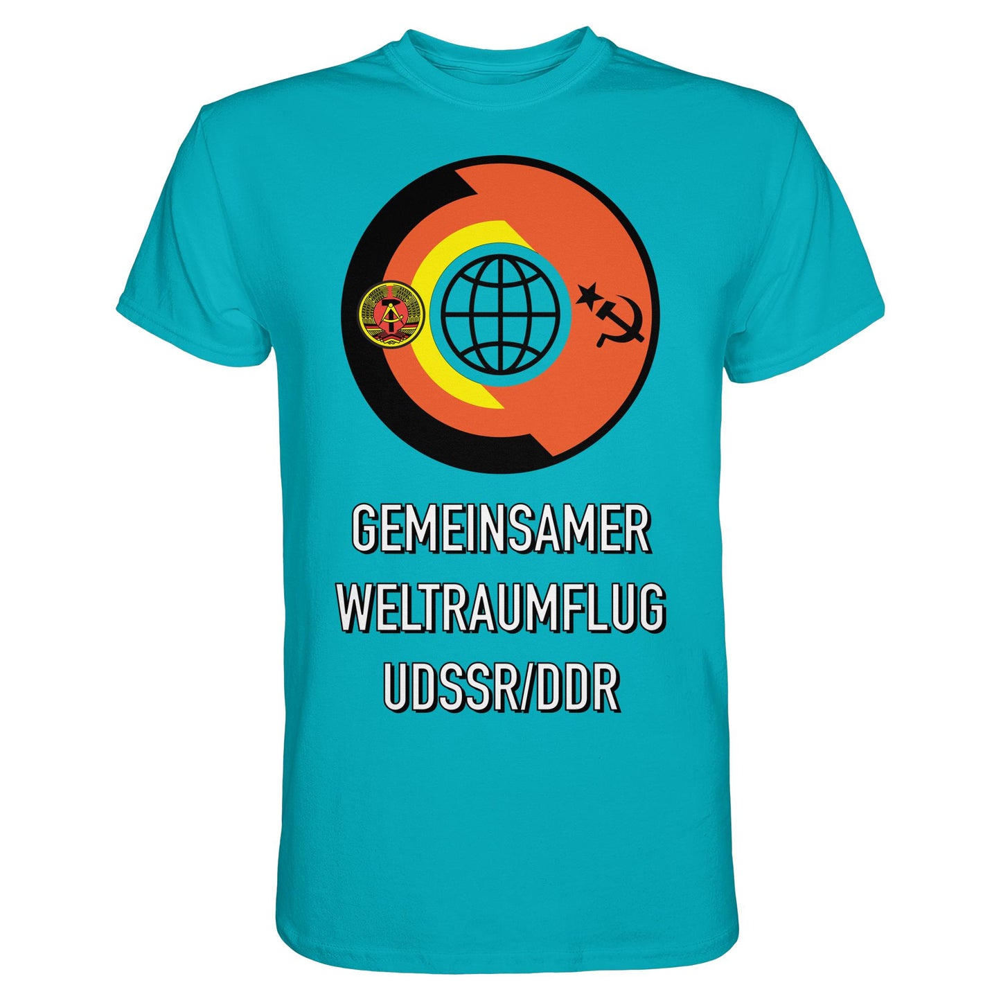 DDR Ostalgie Shirt Unisex • GEMEINSAMER WELTRAUMFLUG UDSSR-DDR (ORIGINAL WIMPEL)