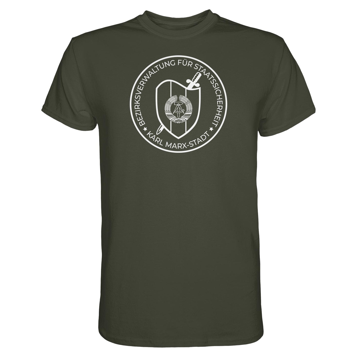 DDR Ostalgie Shirt Unisex • BEZIRKSVERWALTUNG STAATSSICHERHEIT KARL MARX STADT