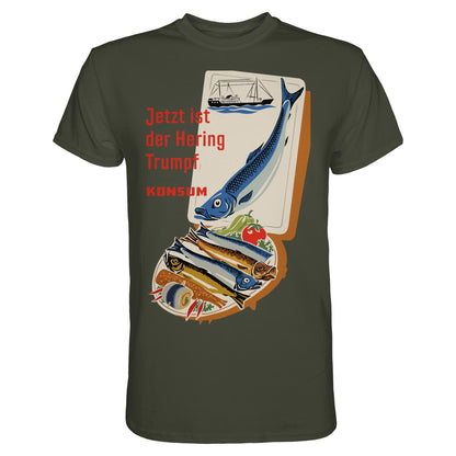 DDR Ostalgie Shirt Unisex • JETZT IST DER HERING TRUMPF (ORIGINAL KONSUM-PLAKAT)