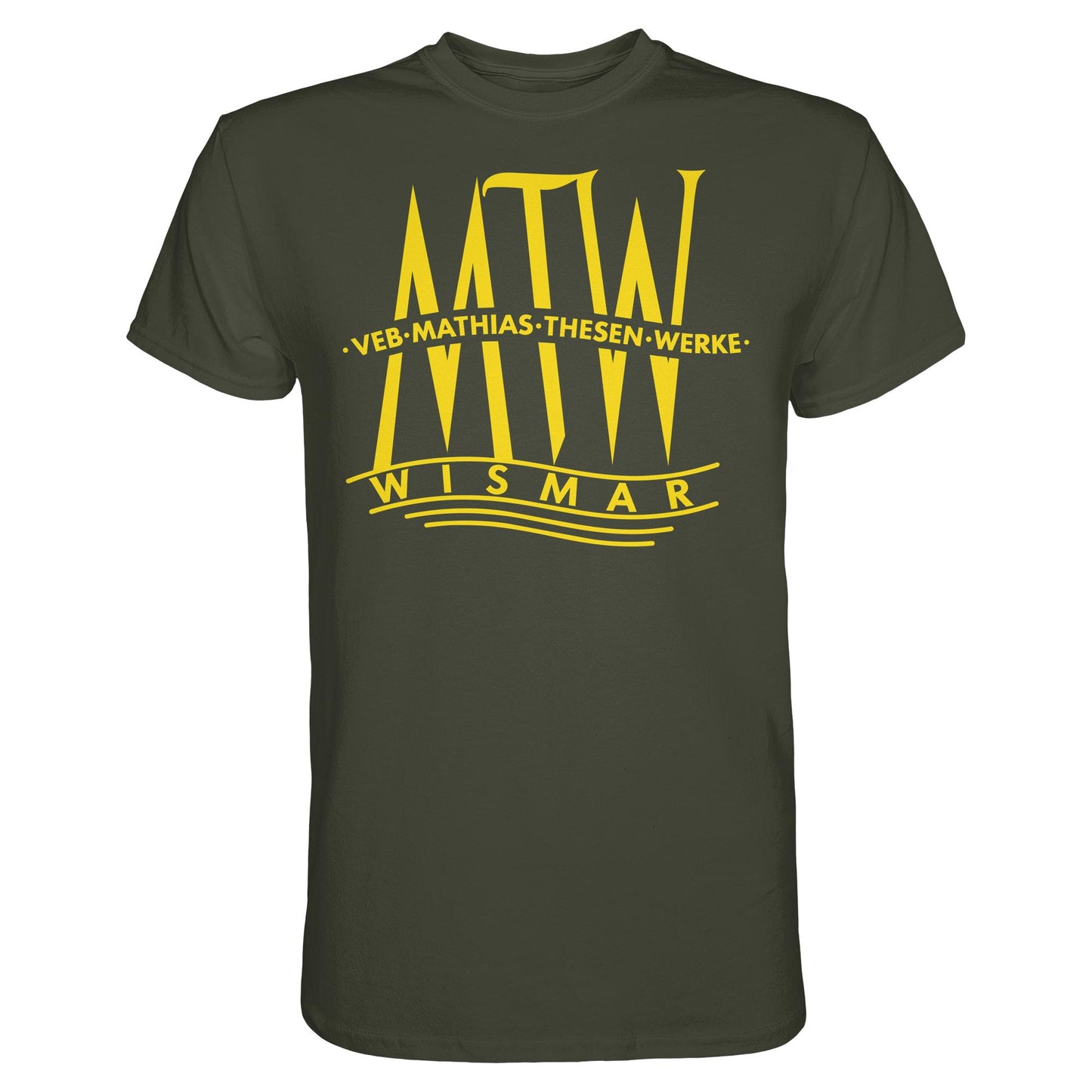 DDR Ostalgie Shirt Unisex • MATHIAS-THESEN-WERKE WISMAR (LOGO 1946)