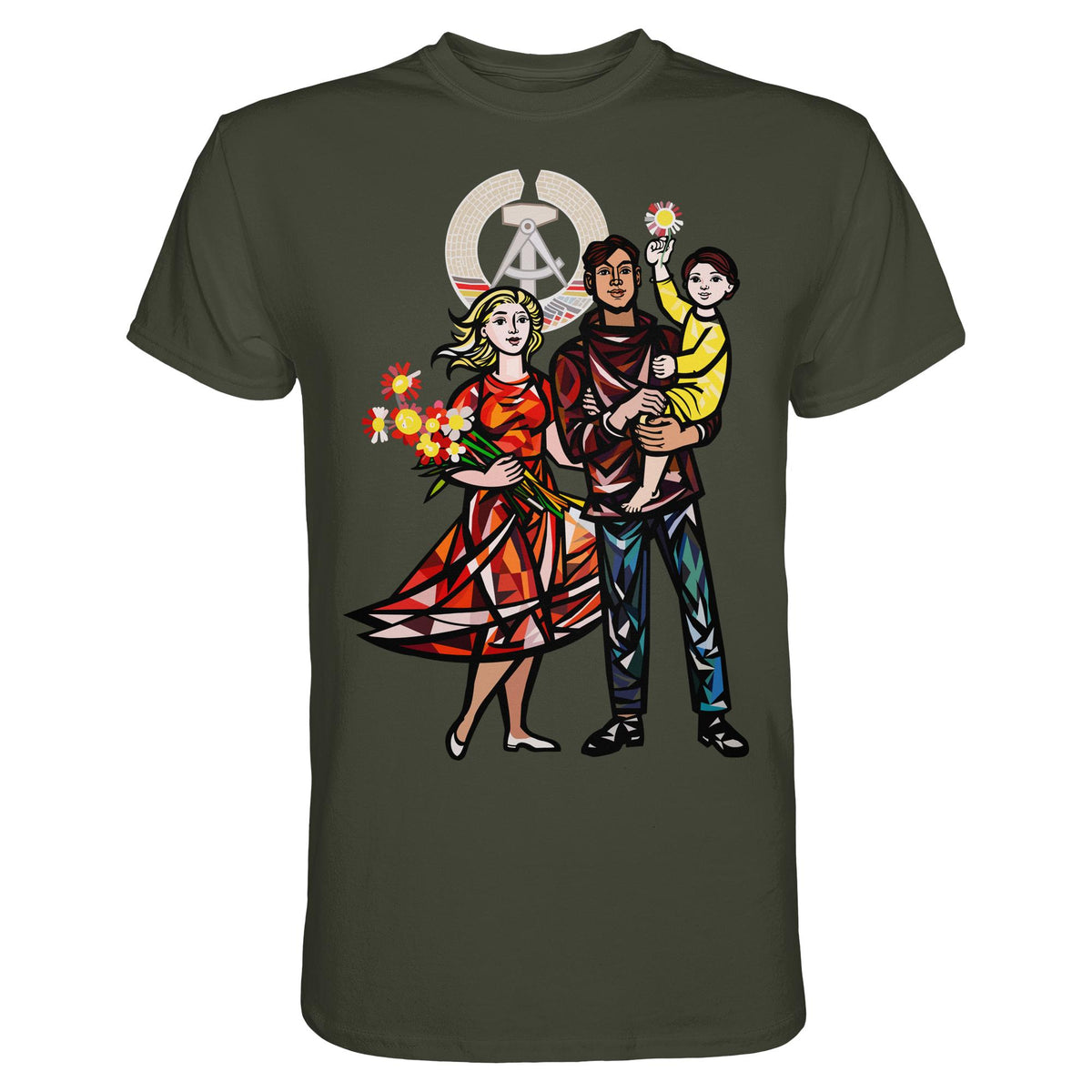 DDR Ostalgie Shirt Unisex • WALTER WOMACKA - UNSERE FAMILIE (STAATSRATSGEBÄUDE, Aus der Geschichte der Deutschen Arbeiterbewegung, 1964)