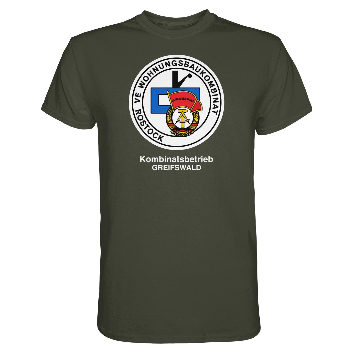 DDR Ostalgie Shirt Unisex • VE WOHNUNGSBAUKOMBINAT ROSTOCK - GREIFSWALD