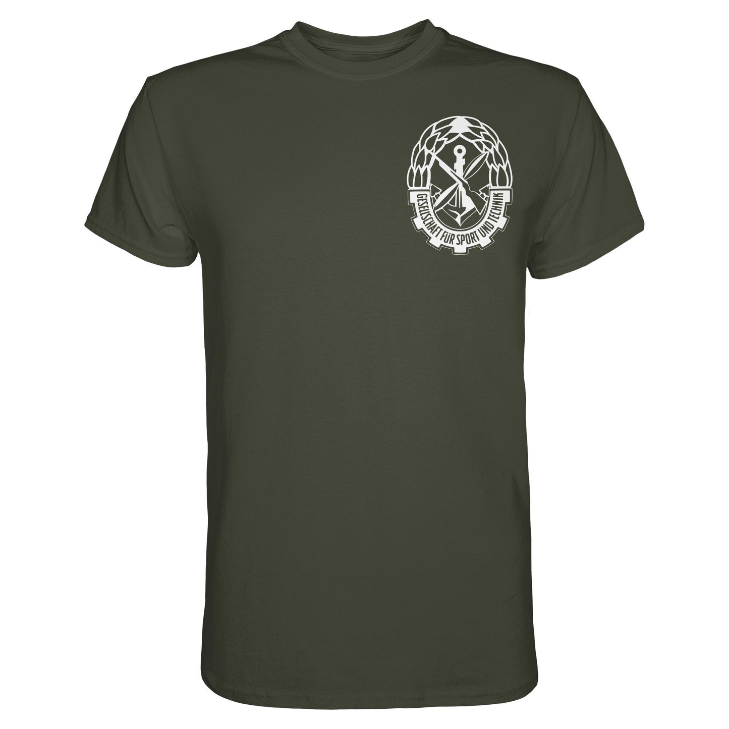 DDR Ostalgie Shirt Unisex • GST - GESELLSCHAFT FÜR SPORT UND TECHNIK (BRUST EMBLEM)