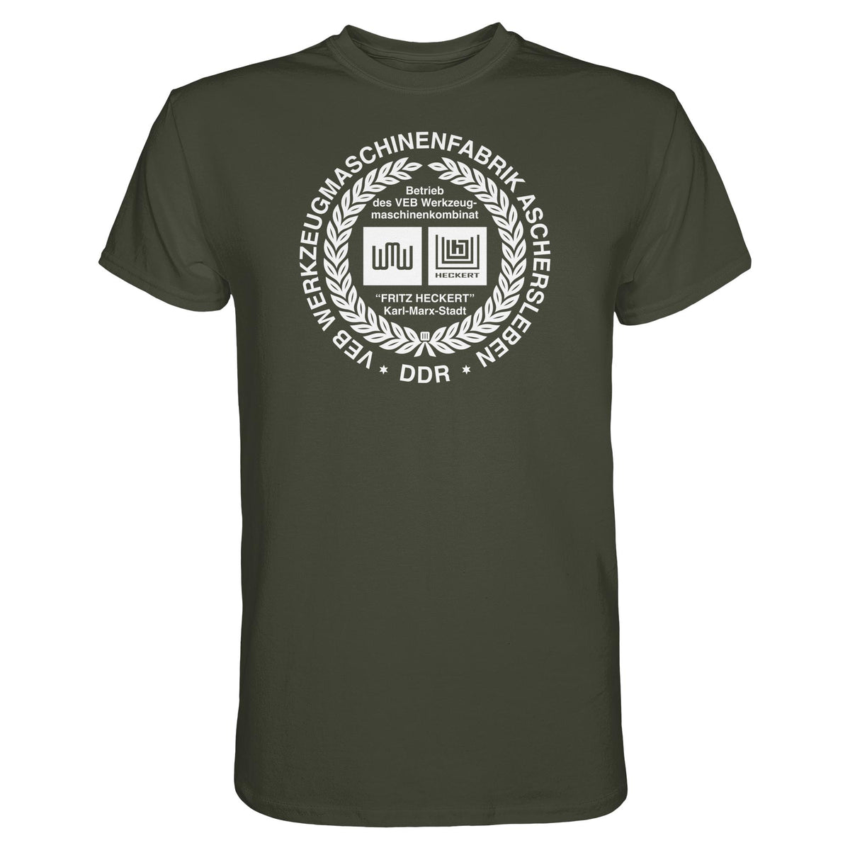 DDR Ostalgie Shirt Unisex • VEB WERKZEUGMASCHINENKOMBINAT FRITZ HECKERT - ASCHERSLEBEN