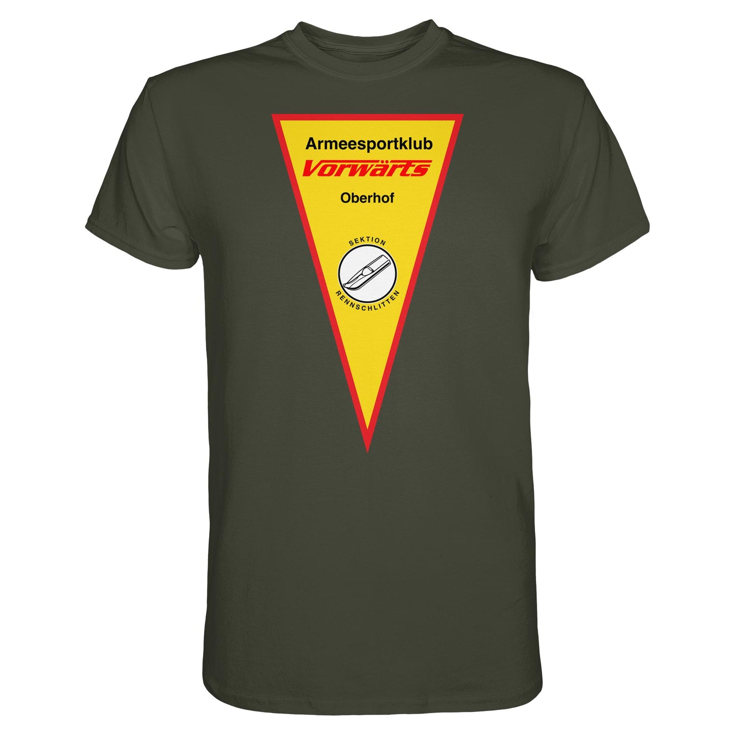 DDR Ostalgie Shirt Unisex • ARMEESPORTKLUB VORWÄRTS OBERHOF - RENNSCHLITTEN