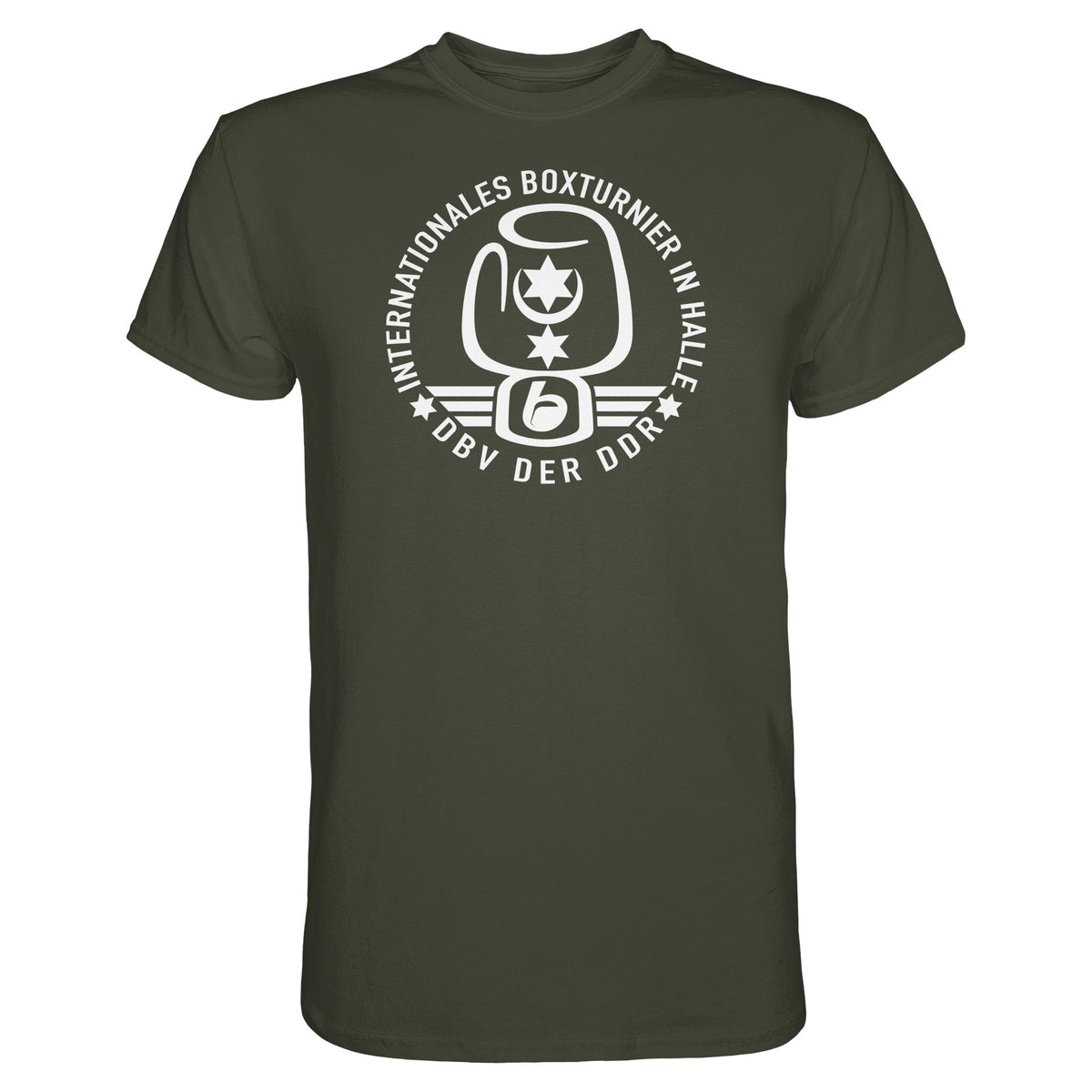 DDR Ostalgie Shirt Unisex • INTERNATIONALES BOXTURNIER HALLE - DBV DER DDR