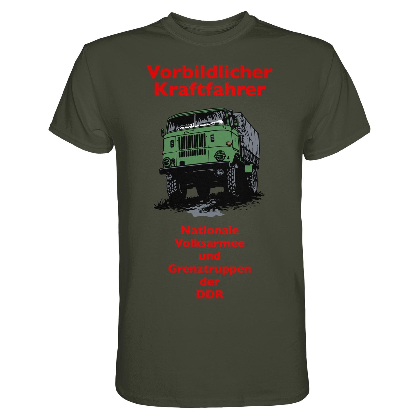 DDR Ostalgie Shirt Unisex • VORBILDLICHER KRAFTFAHRER, NVA (ORIGINAL WIMPELMOTIV)