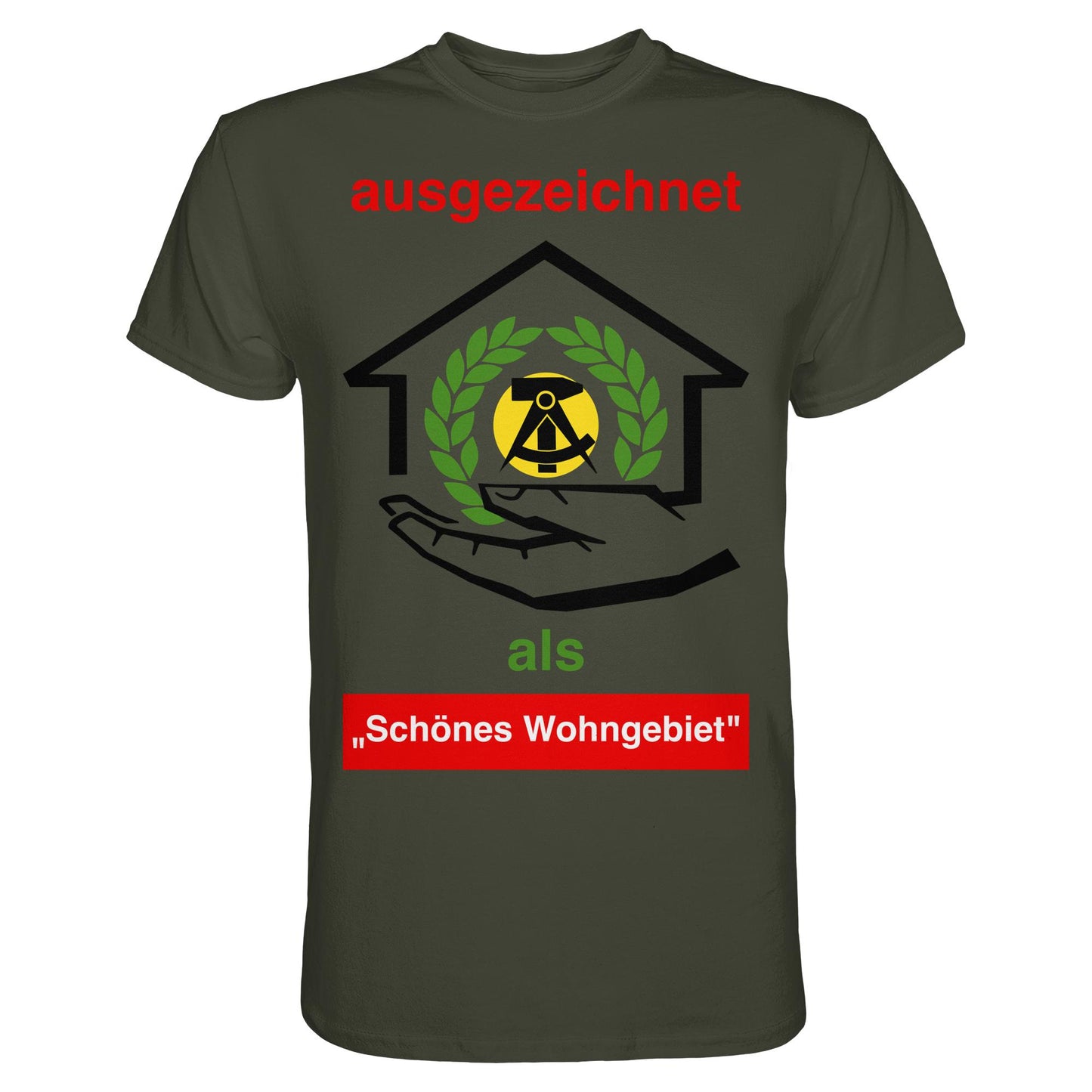 DDR Ostalgie Shirt Unisex • AUSZEICHNUNG SCHÖNES WOHNGEBIET (ORIGINAL SCHILD)