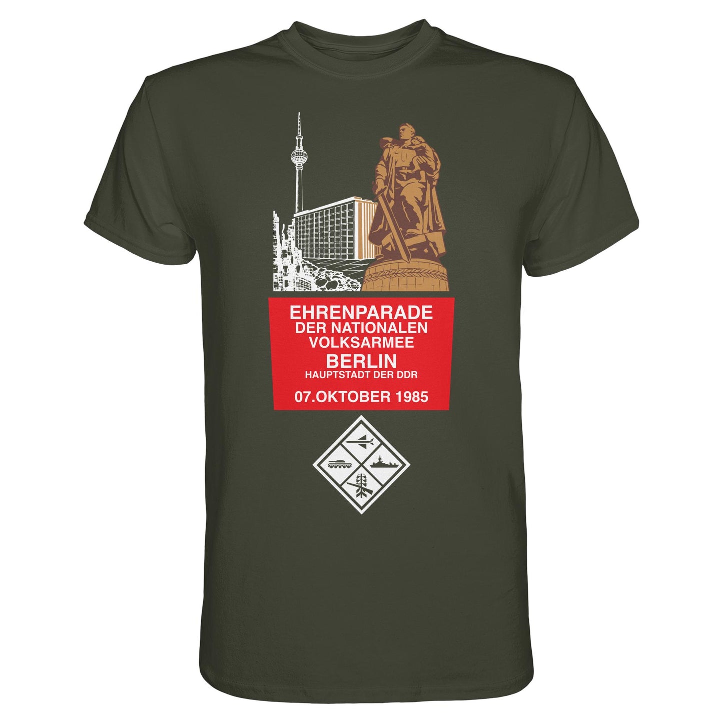 DDR Ostalgie Shirt Unisex • EHRENPARADE DER NVA, 1985 BERLIN (ORIGINALWIMPEL)