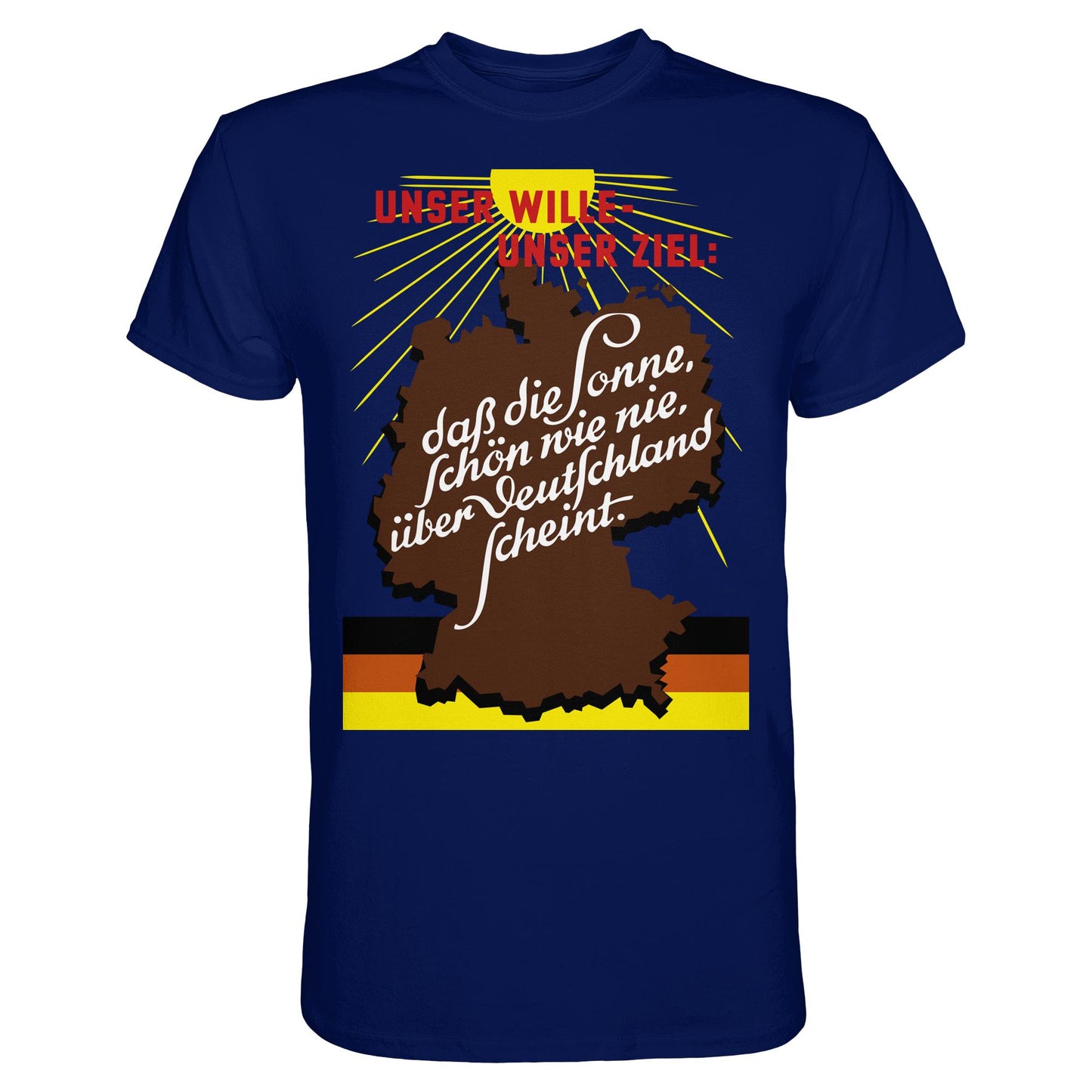 DDR Ostalgie Shirt Unisex • DASS DIE SONNE SCHÖN WIE NIE, ÜBER DEUTSCHLAND SCHEINT - ORIGINAL DDR-PLAKAT
