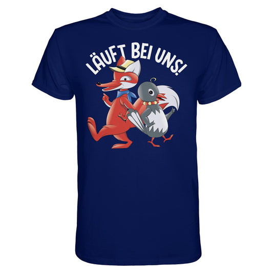 DDR Ostalgie Shirt Unisex • UNSER SANDMÄNNCHEN - HERR FUCHS & FRAU ELSTER, LÄUFT BEI UNS!