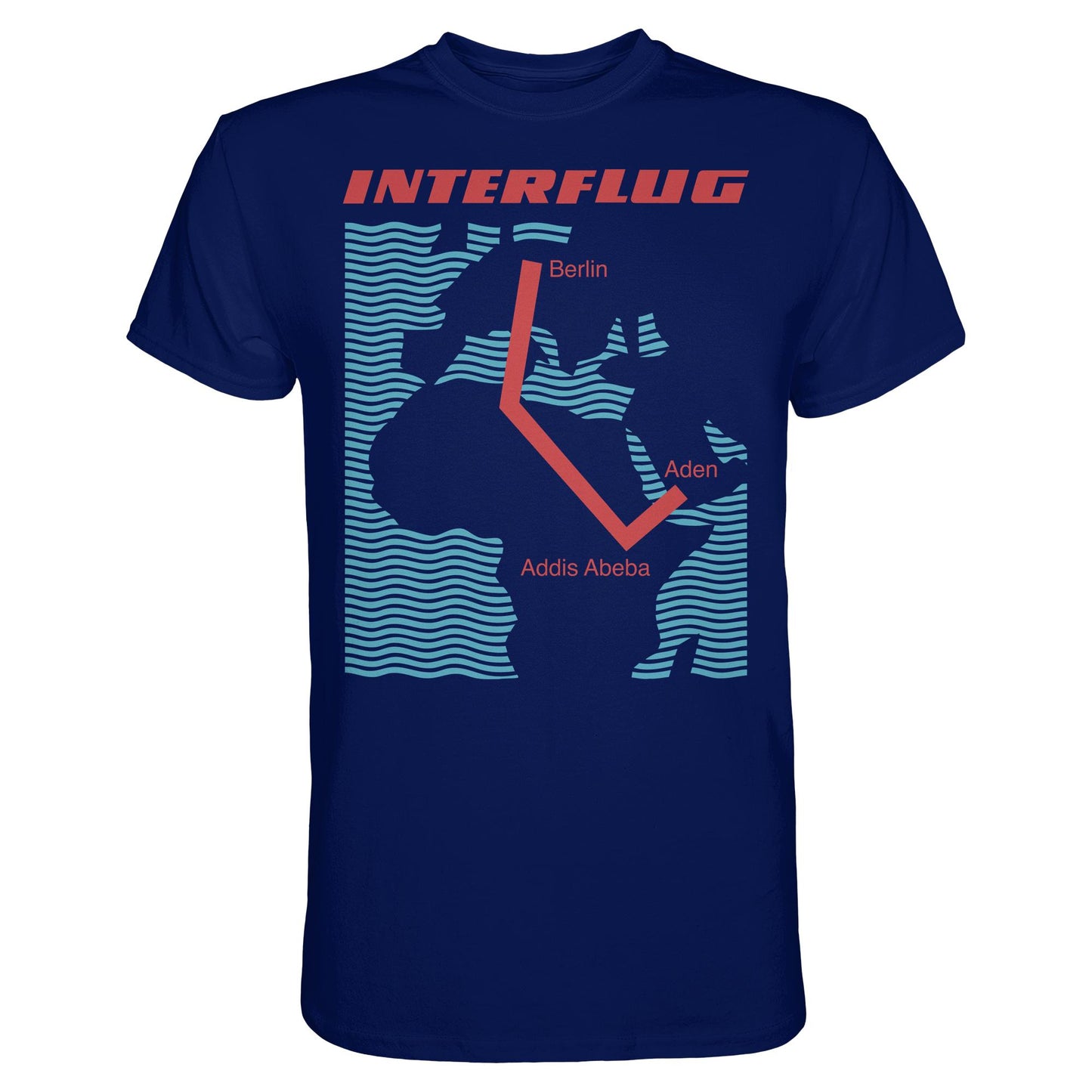 DDR Ostalgie Shirt Unisex • INTERFLUG BERLIN - ADDIS ABEBA (ORIGINAL SONDERSTEMPEL)
