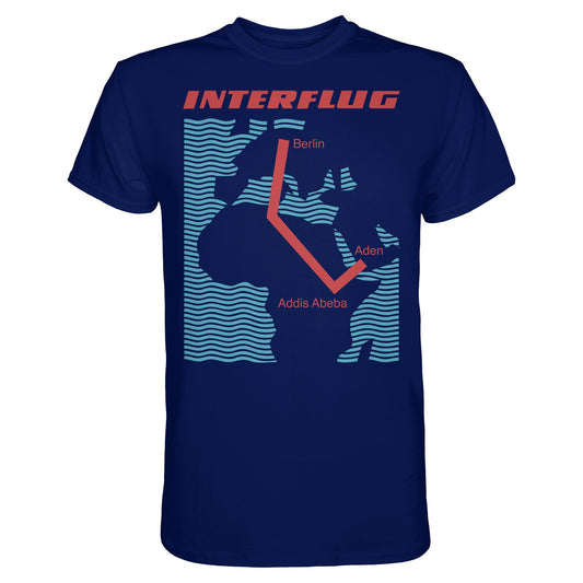 DDR Ostalgie Shirt Unisex • INTERFLUG BERLIN - ADDIS ABEBA (ORIGINAL SONDERSTEMPEL)