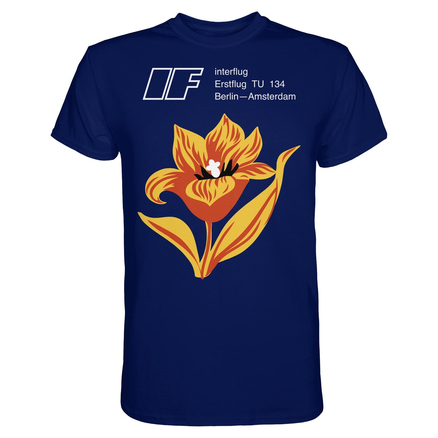 DDR Ostalgie Shirt Unisex • INTERFLUG BERLIN - AMSTERDAM (ORIGINAL SONDERSTEMPEL)