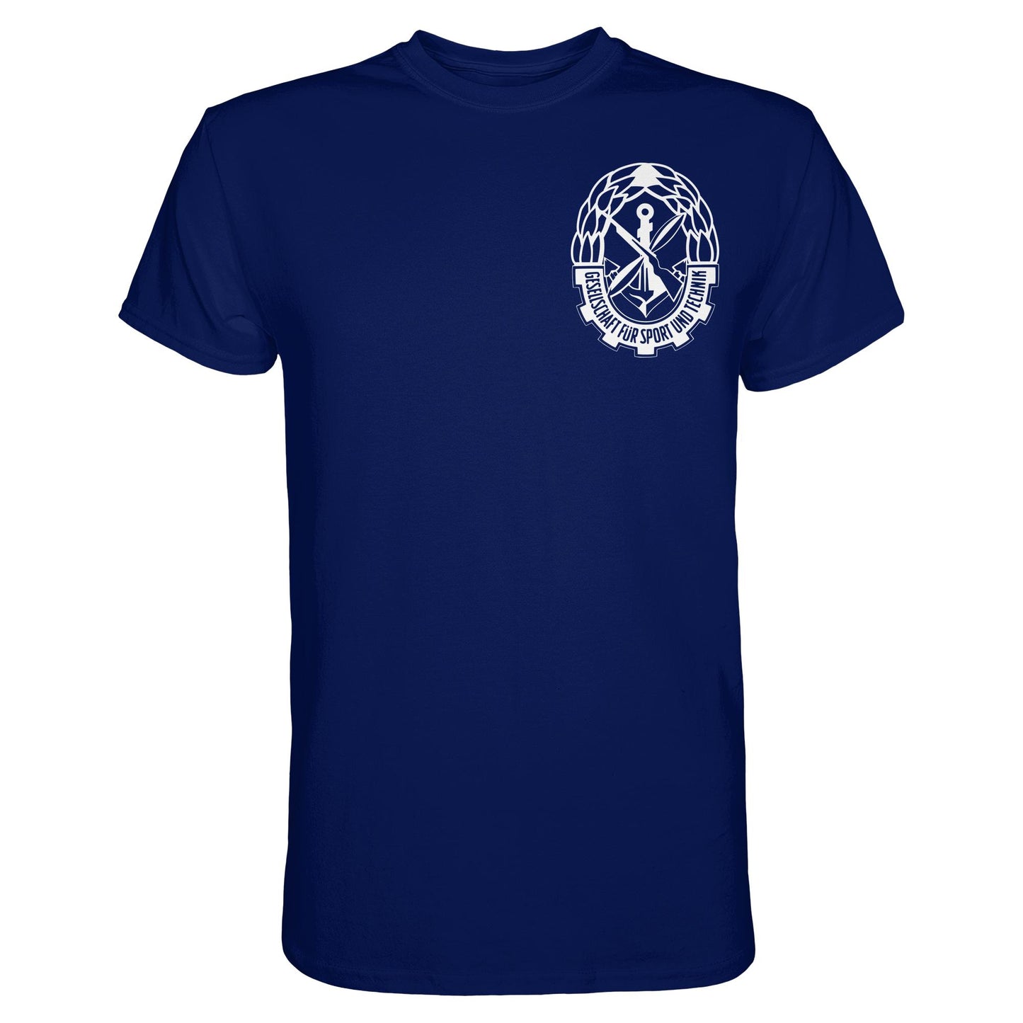 DDR Ostalgie Shirt Unisex • GST - GESELLSCHAFT FÜR SPORT UND TECHNIK (BRUST EMBLEM)