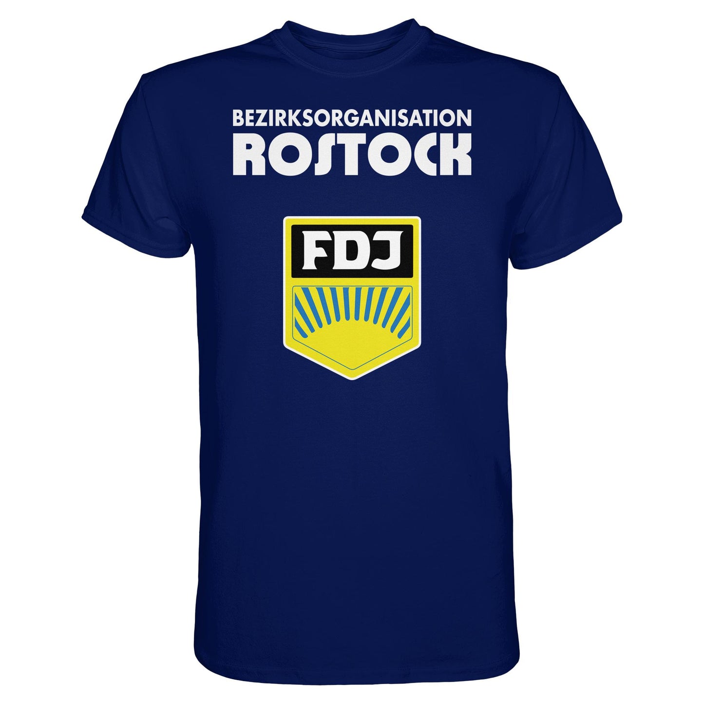 DDR Ostalgie Shirt Unisex • BEZIRKSORGANISATION ROSTOCK (ORIGINAL-WIMPEL)