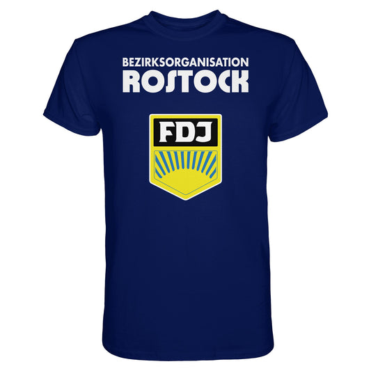 DDR Ostalgie Shirt Unisex • BEZIRKSORGANISATION ROSTOCK (ORIGINAL-WIMPEL)