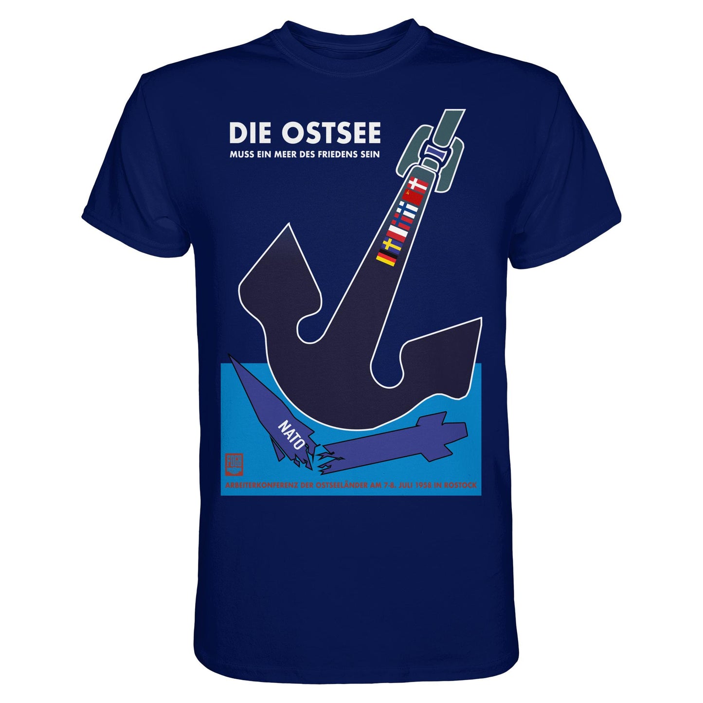 DDR Ostalgie Shirt Unisex • DIE OSTSEE MUSS EIN MEER DES FRIEDENS SEIN, ARBEITERKONFERENZ 1958