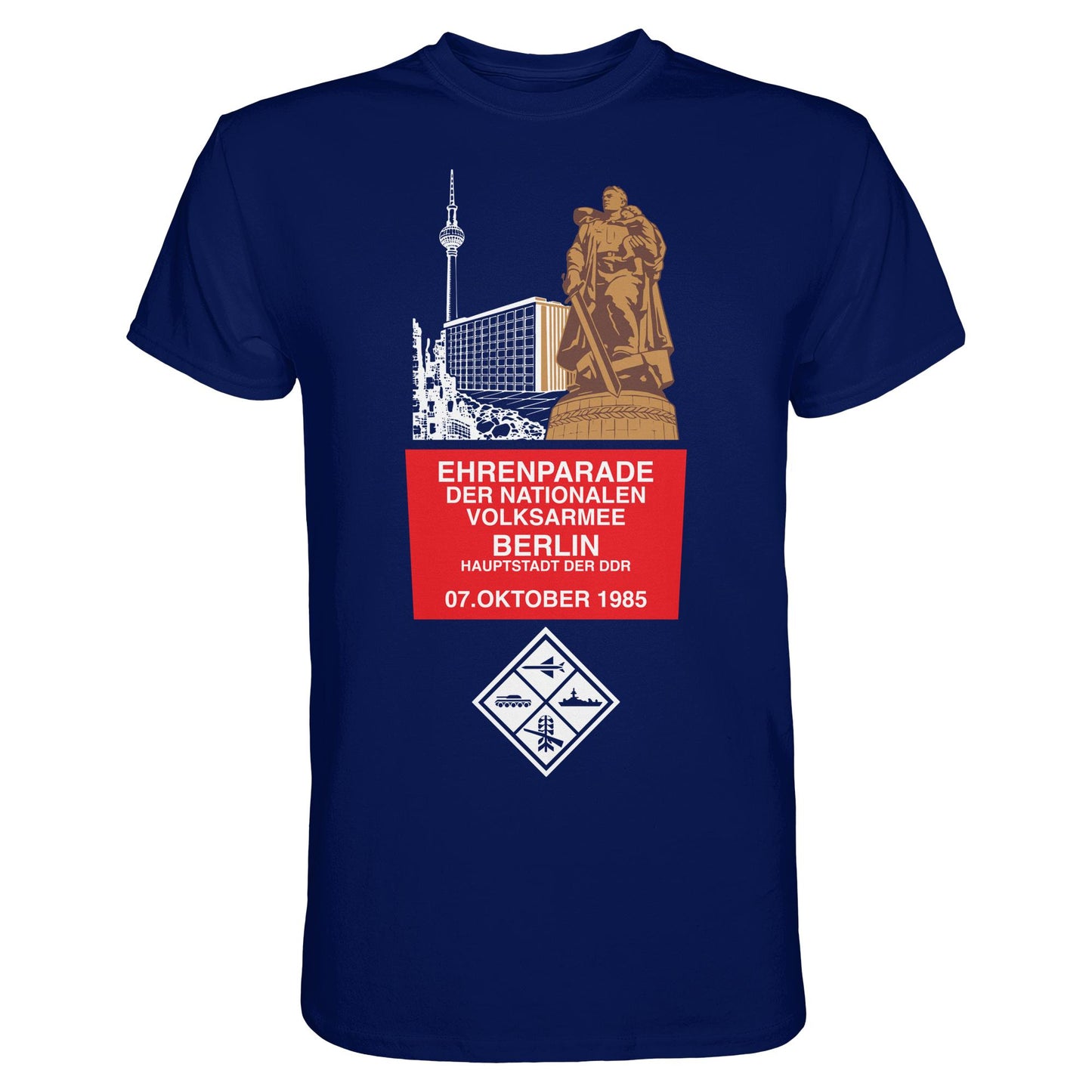DDR Ostalgie Shirt Unisex • EHRENPARADE DER NVA, 1985 BERLIN (ORIGINALWIMPEL)