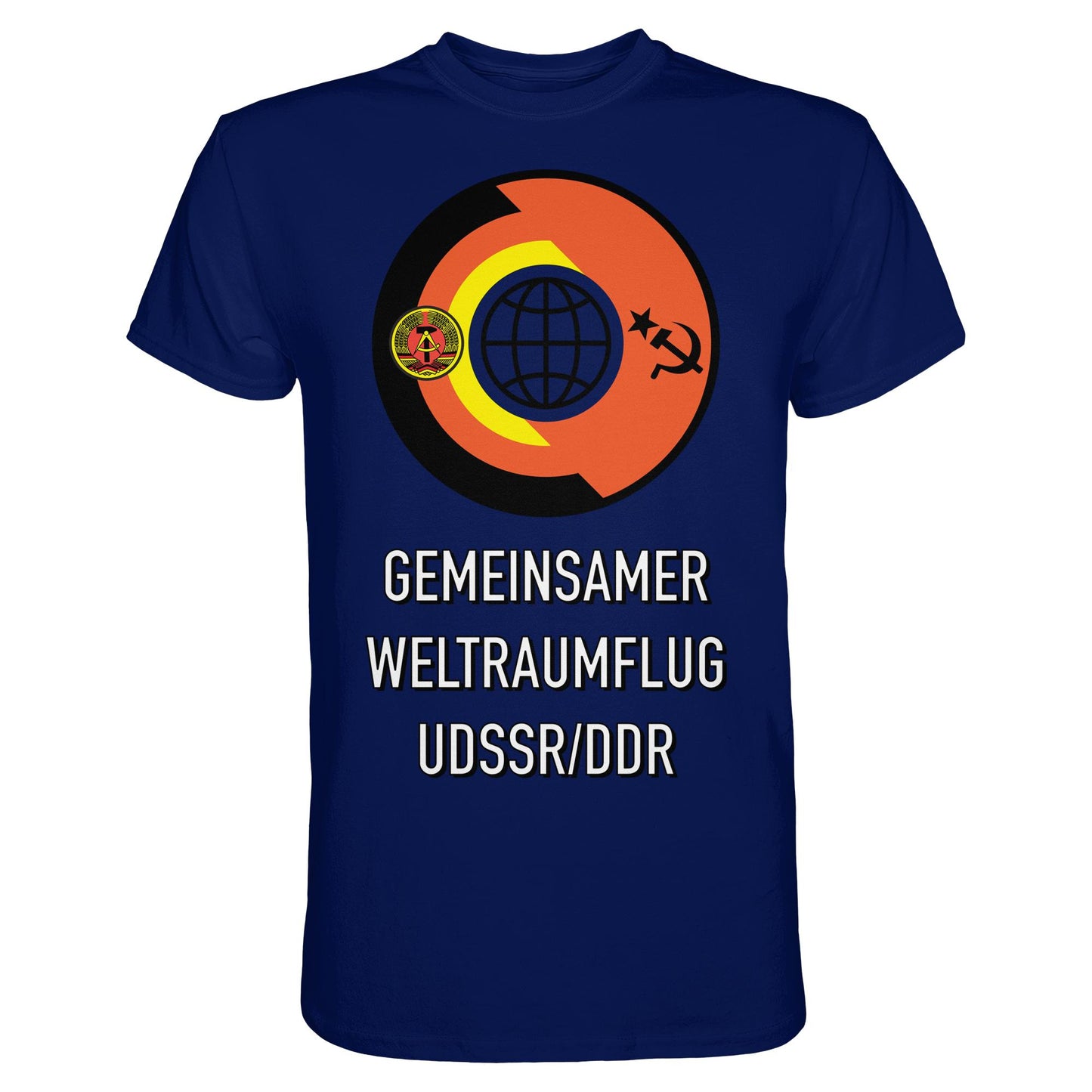 DDR Ostalgie Shirt Unisex • GEMEINSAMER WELTRAUMFLUG UDSSR-DDR (ORIGINAL WIMPEL)