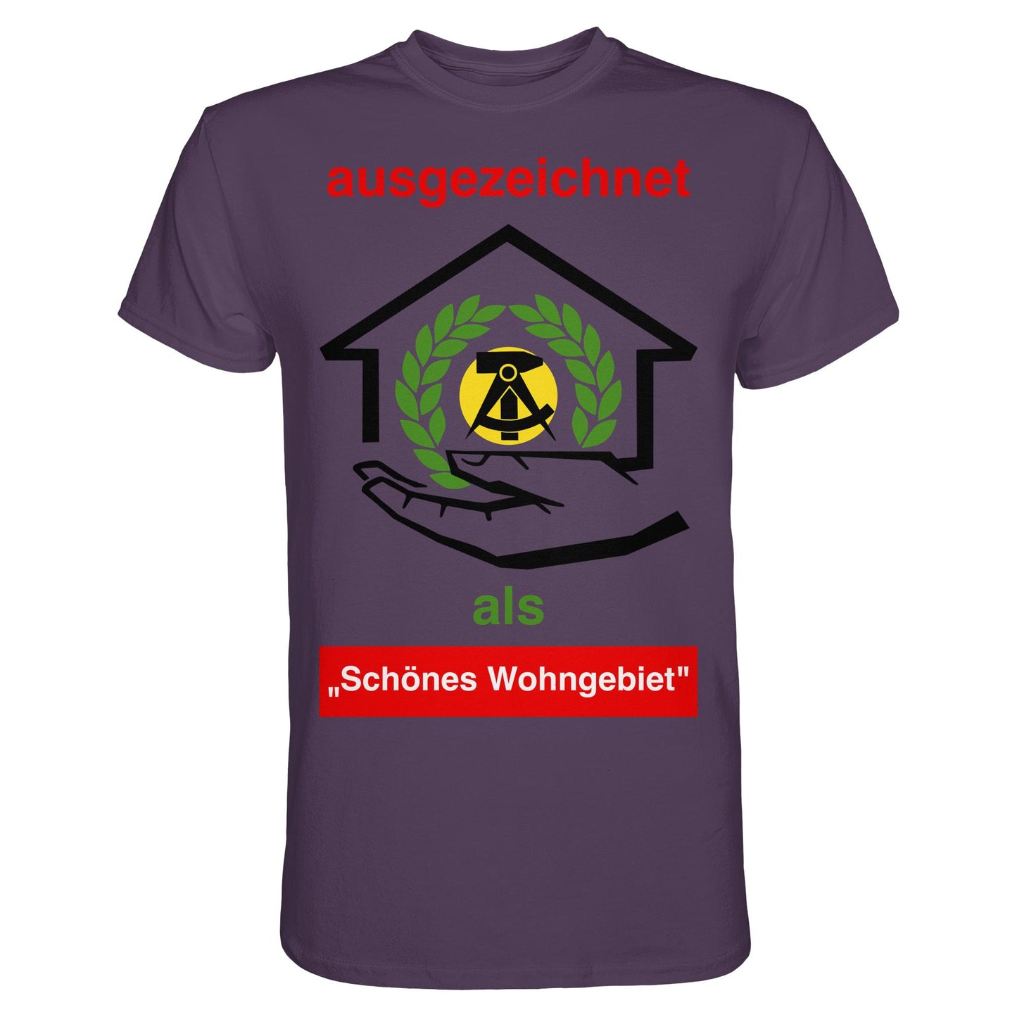 DDR Ostalgie Shirt Unisex • AUSZEICHNUNG SCHÖNES WOHNGEBIET (ORIGINAL SCHILD)