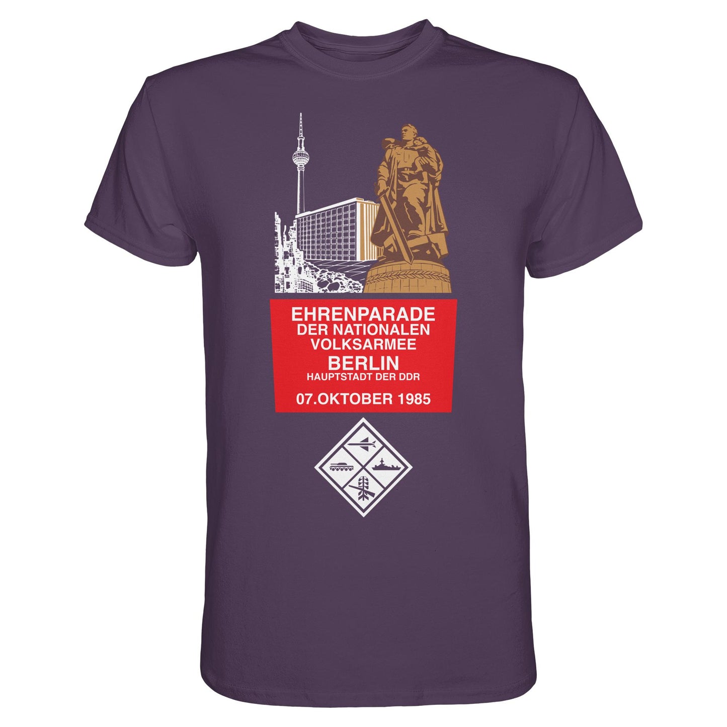 DDR Ostalgie Shirt Unisex • EHRENPARADE DER NVA, 1985 BERLIN (ORIGINALWIMPEL)
