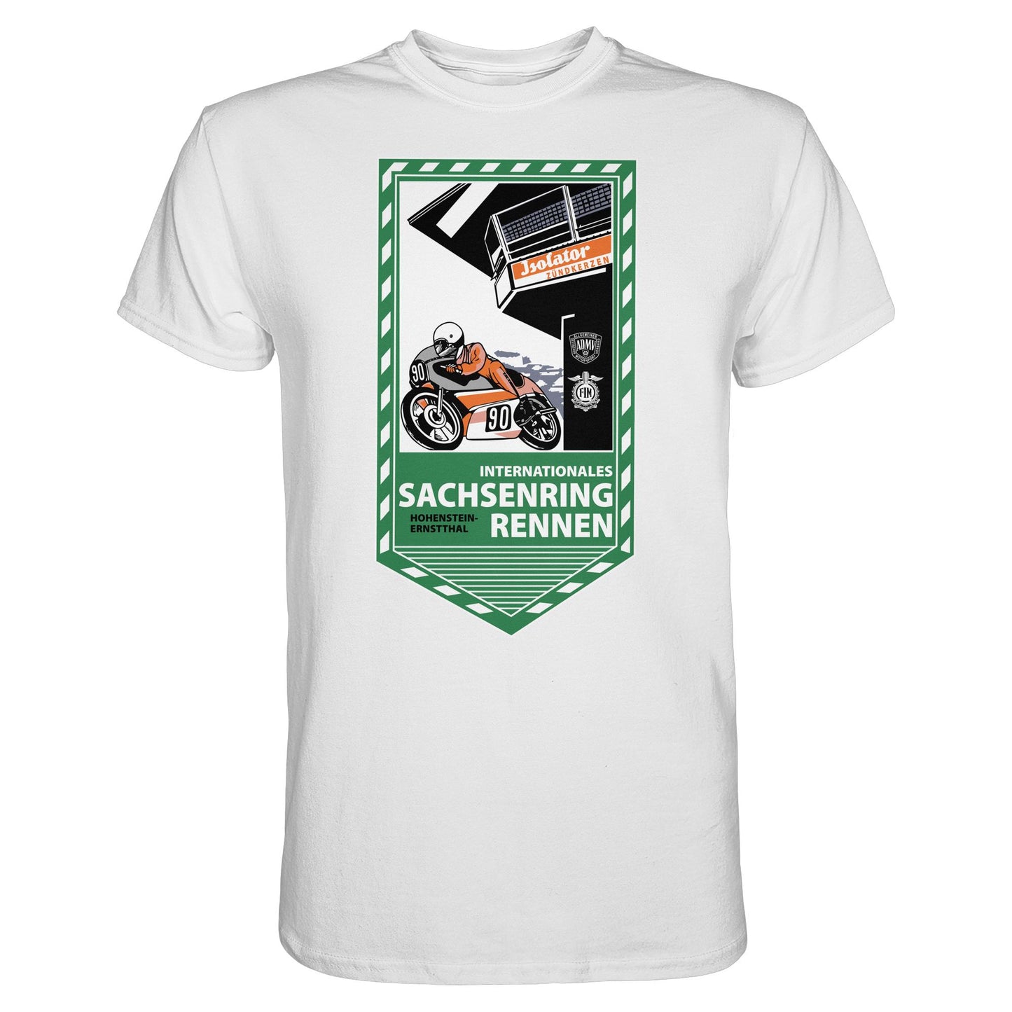 DDR Ostalgie Shirt Unisex • SACHSENRING-RENNEN ZWICKAU 1990 (ORIGINAL-WIMPEL)