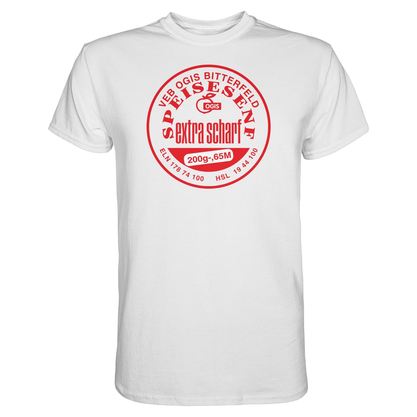 DDR Ostalgie Shirt Unisex • VEB OGIS BITTERFELD - SPEISESENF EXTRASCHARF