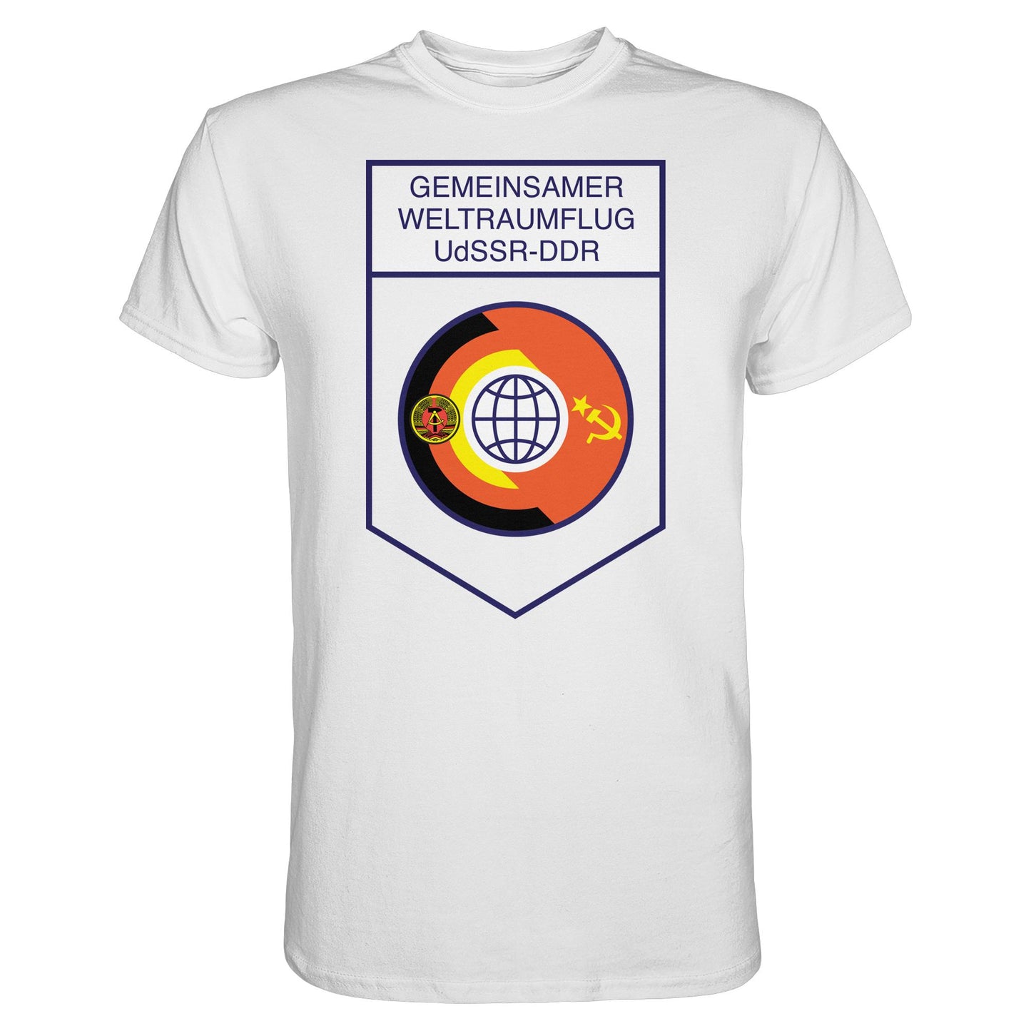 DDR Ostalgie Shirt Unisex • GEMEINSAMER WELTRAUMFLUG UDSSR-DDR (ORIGINAL WIMPEL)