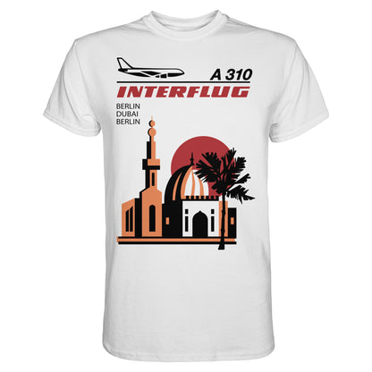 DDR Ostalgie Shirt Unisex • INTERFLUG BERLIN - DUBAI (ORIGINAL SONDERSTEMPEL)
