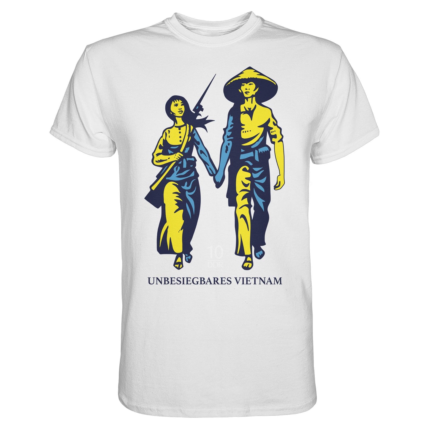 DDR Ostalgie Shirt Unisex • UNBESIEGBARES VIETNAM (ORIGINAL DDR-BRIEFMARKE)