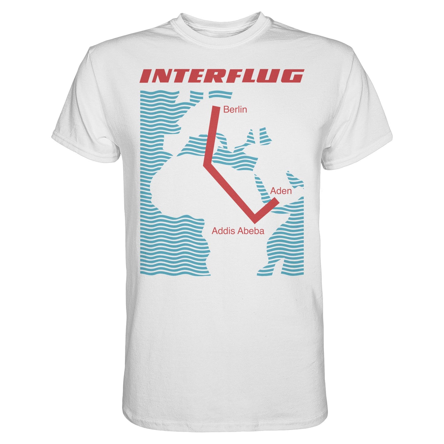 DDR Ostalgie Shirt Unisex • INTERFLUG BERLIN - ADDIS ABEBA (ORIGINAL SONDERSTEMPEL)