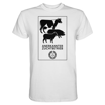 DDR Ostalgie Shirt Unisex • ANERKANNTER ZUCHTBETRIEB (ORIGINALSCHILD)