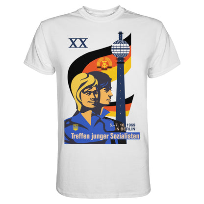DDR Ostalgie Shirt Unisex • TREFFEN JUNGER SOZIALISTEN BERLIN 1969 (ORIGINAL PLAKAT)