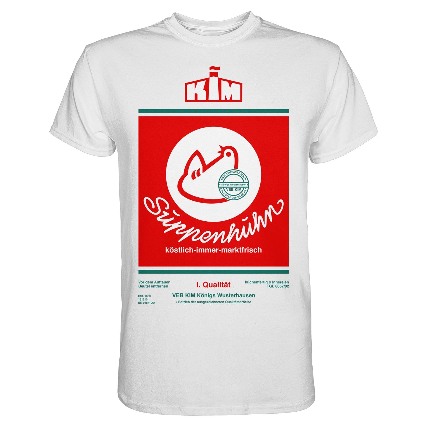 DDR Ostalgie Shirt Unisex • SUPPENHUHN - VEB KIM KÖNIGS WUSTERHAUSEN