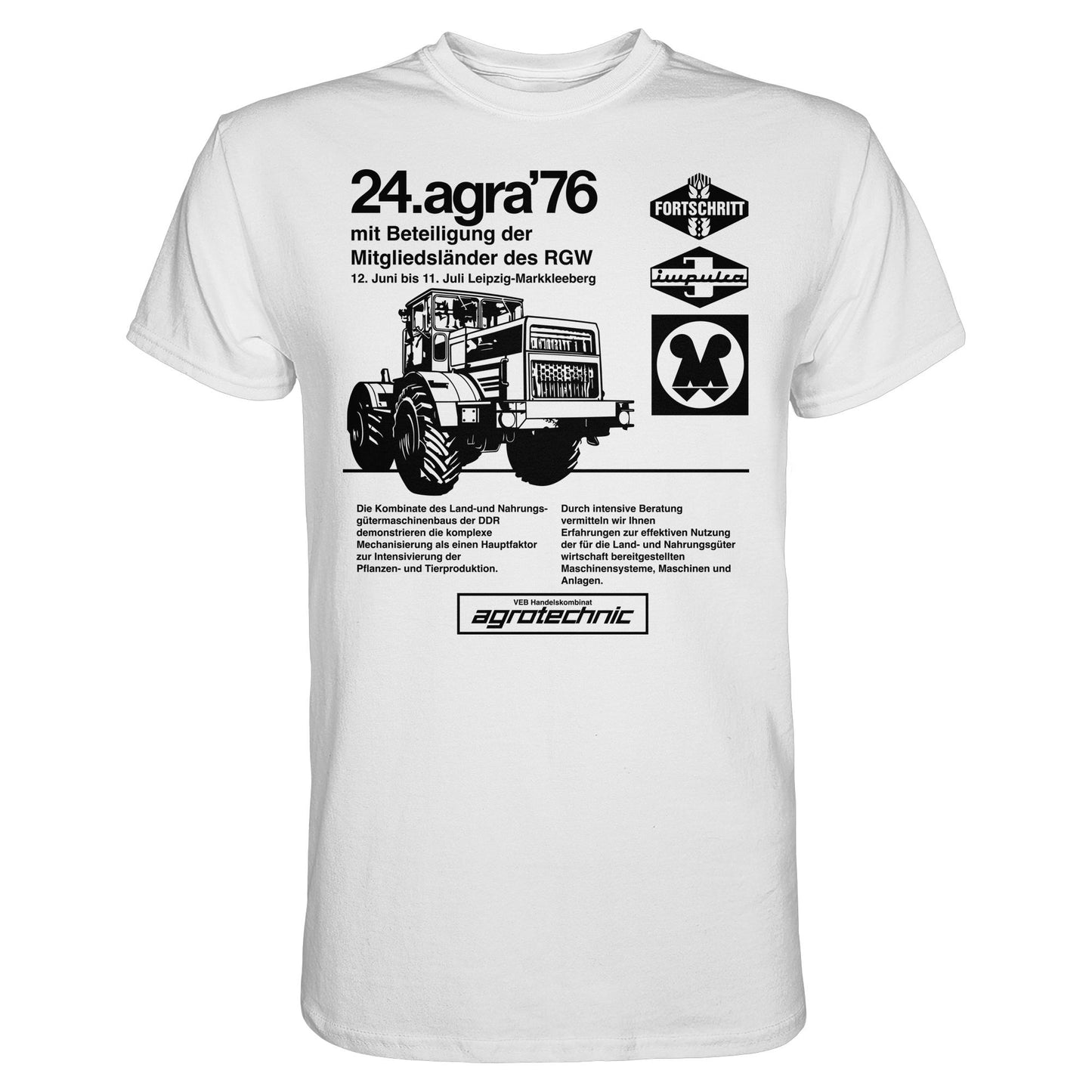 DDR Ostalgie Shirt Unisex • AGRA 1976, LEIPZIG-MARKKLEEBERG